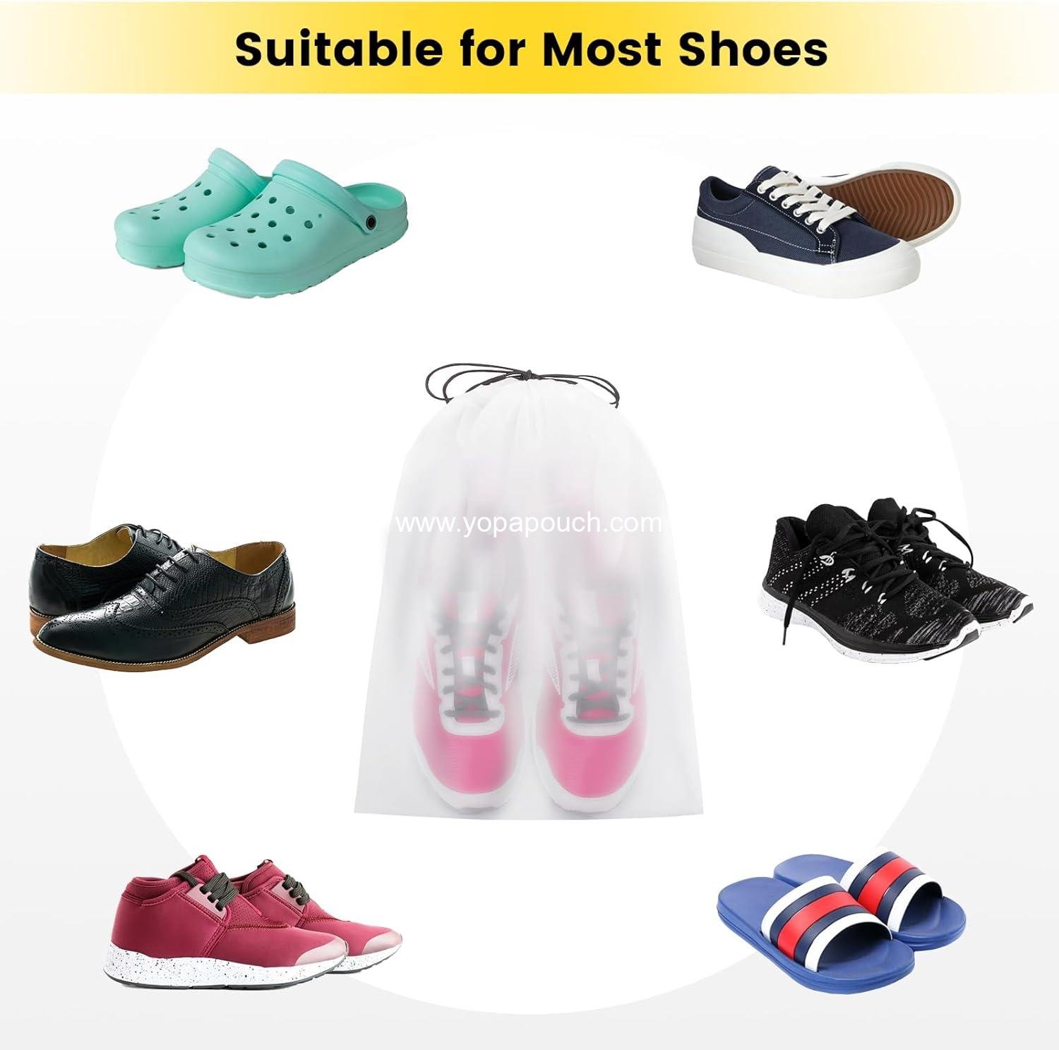 Wholesale Transparent Drawstring Backpack Travel Shoe Bags - 6 Pcs Clear Large Shoe Organizer with Rope Travel Essentials for Men and Women Supplier