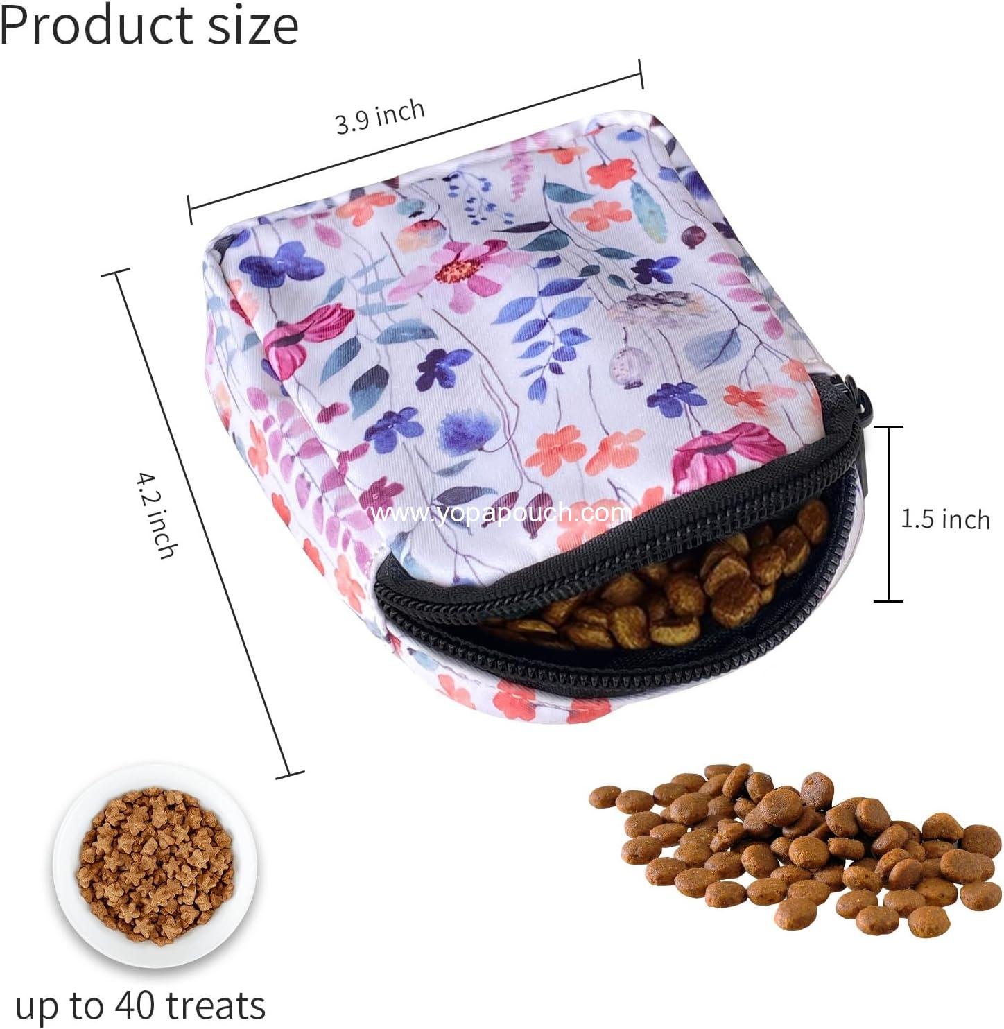Wholesale Dog Treat Pouch, Portable Snack Dispenser for Pet Training and Outdoor Use, White Flower - Supplier
