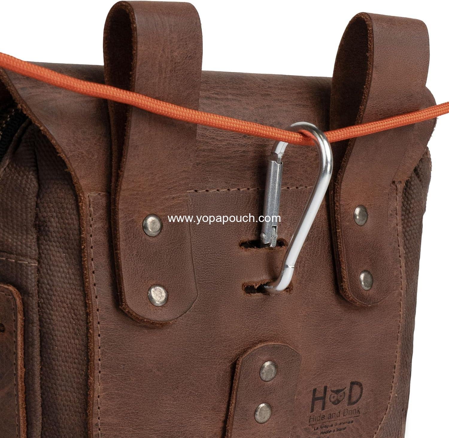 Wholesale Survival Camping Pouch, Belt Loop Rustic Tool Bag, Weather Resistant Outdoor Accessory, Traveling Essential, Waxed Canvas, Handmade Supplier