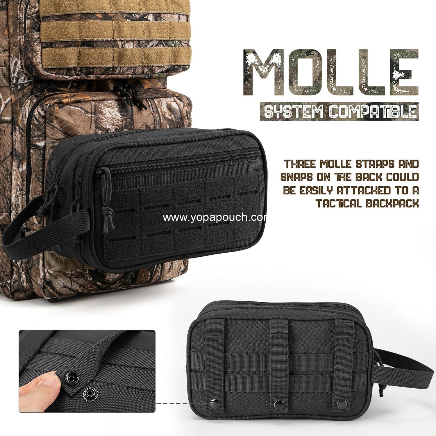 Wholesale Tactical Toiletry Bag for Men Hygiene EDC Military Tool Molle Pouches Small Dopp Kit Shaving Travel Shower Bag Supplier