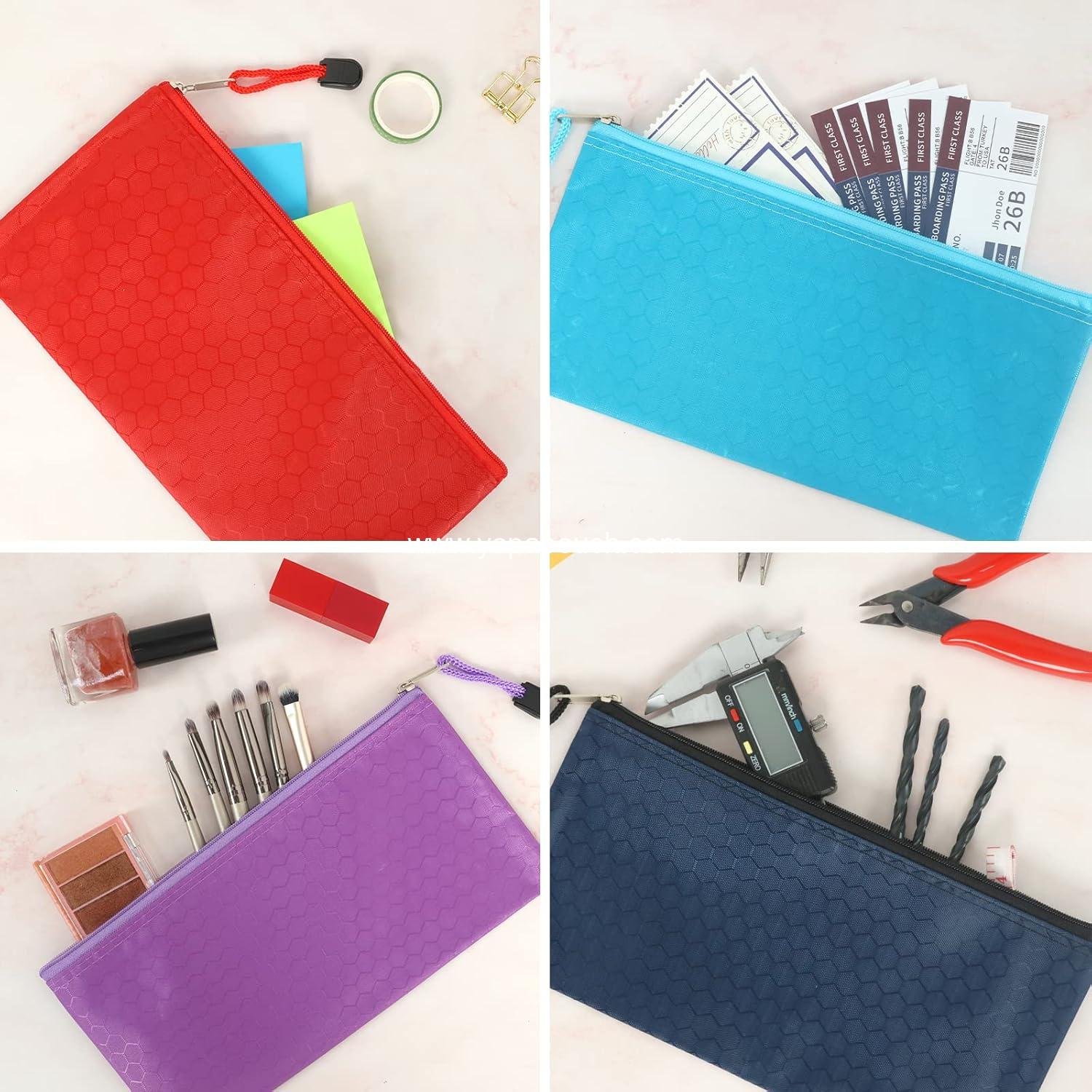 Wholesale 35pcs Water Resistant Zipper Pouches, Small Pencil Cases for Office, School Supplies, and Travel Accessories in 12 Colors - Supplier
