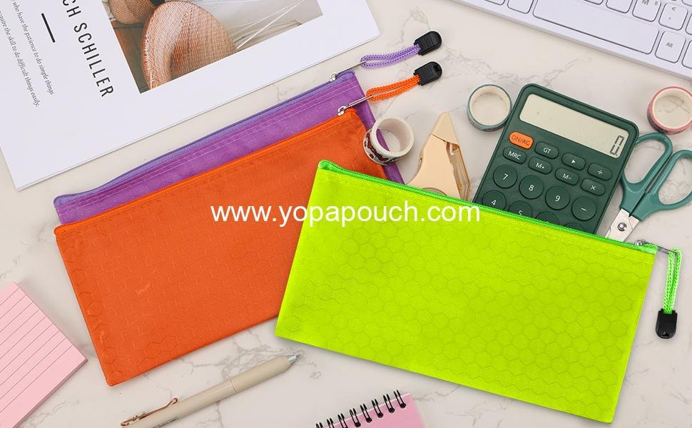 Wholesale 35pcs Water Resistant Zipper Pouches, Small Pencil Cases for Office, School Supplies, and Travel Accessories in 12 Colors - Supplier