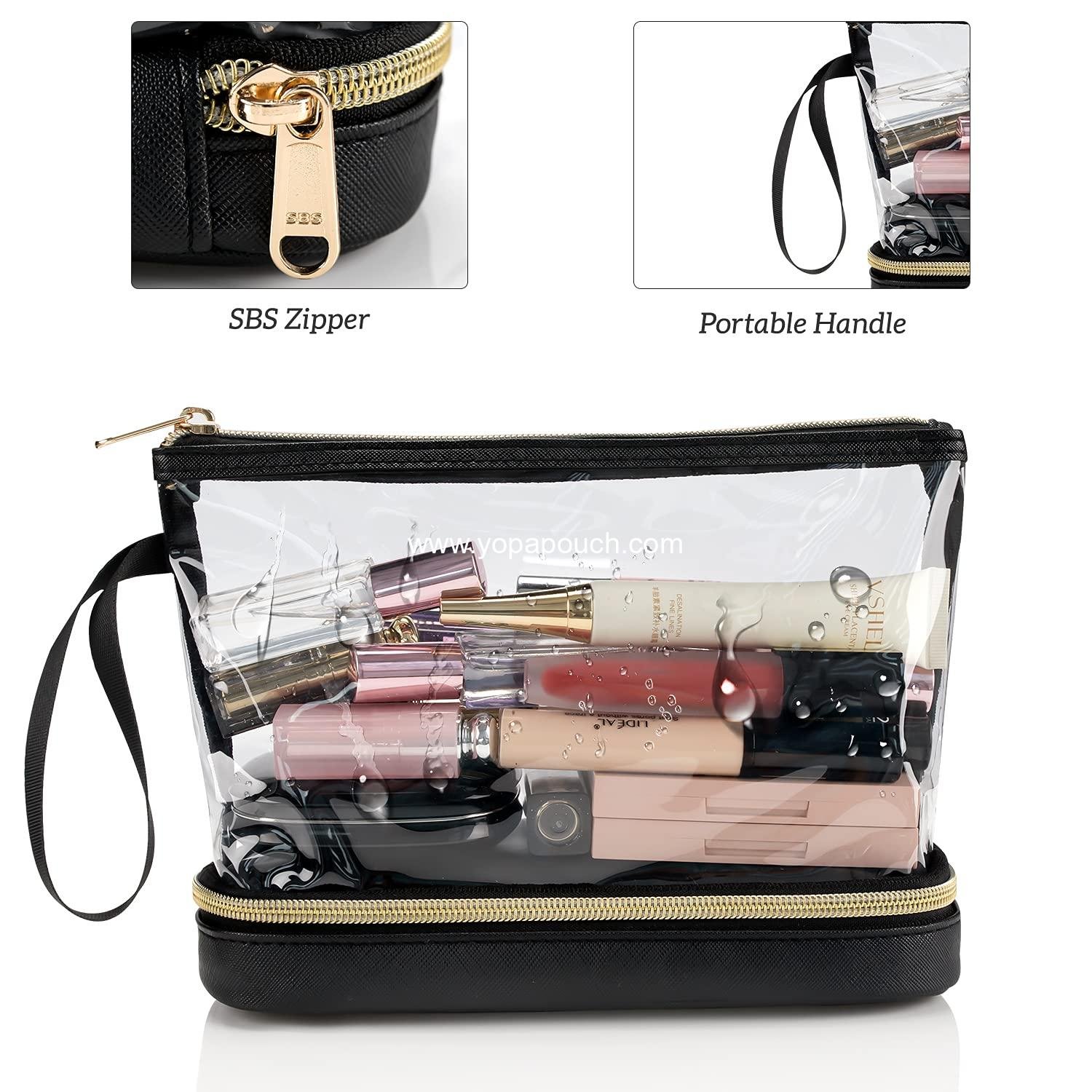 Wholesale Clear Cosmetic Bag, TSA Approved Travel Makeup Organizer, Waterproof Pouch for Women, Toiletries and Accessories, Factory