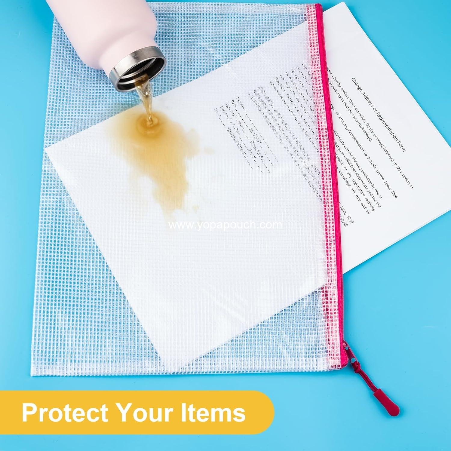 Wholesale 24 Pcs Mesh Zipper Pouch Bags, Waterproof Clear Plastic Pouches in 8 Sizes for Organizing, Travel, and Office Supplies - Supplier