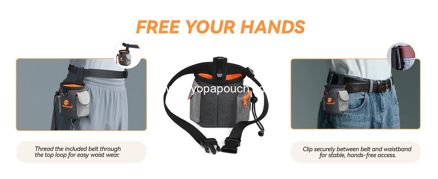 Wholesale Dog Treat Pouch with Waist Belt & Clicker, Training & Walking Snack Fanny Pack, Holds 3 Cups, Black, Manufacturer