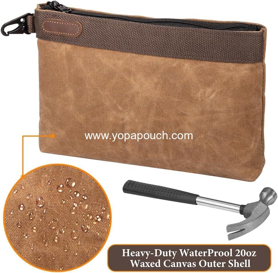 Wholesale Waxed Canvas Tool Pouches 4 Pack – Heavy-Duty 11-Inch Waterproof Zipper Bags for Tools, Cables, Gear & Supplies – Rugged Organizer Bags Supplier