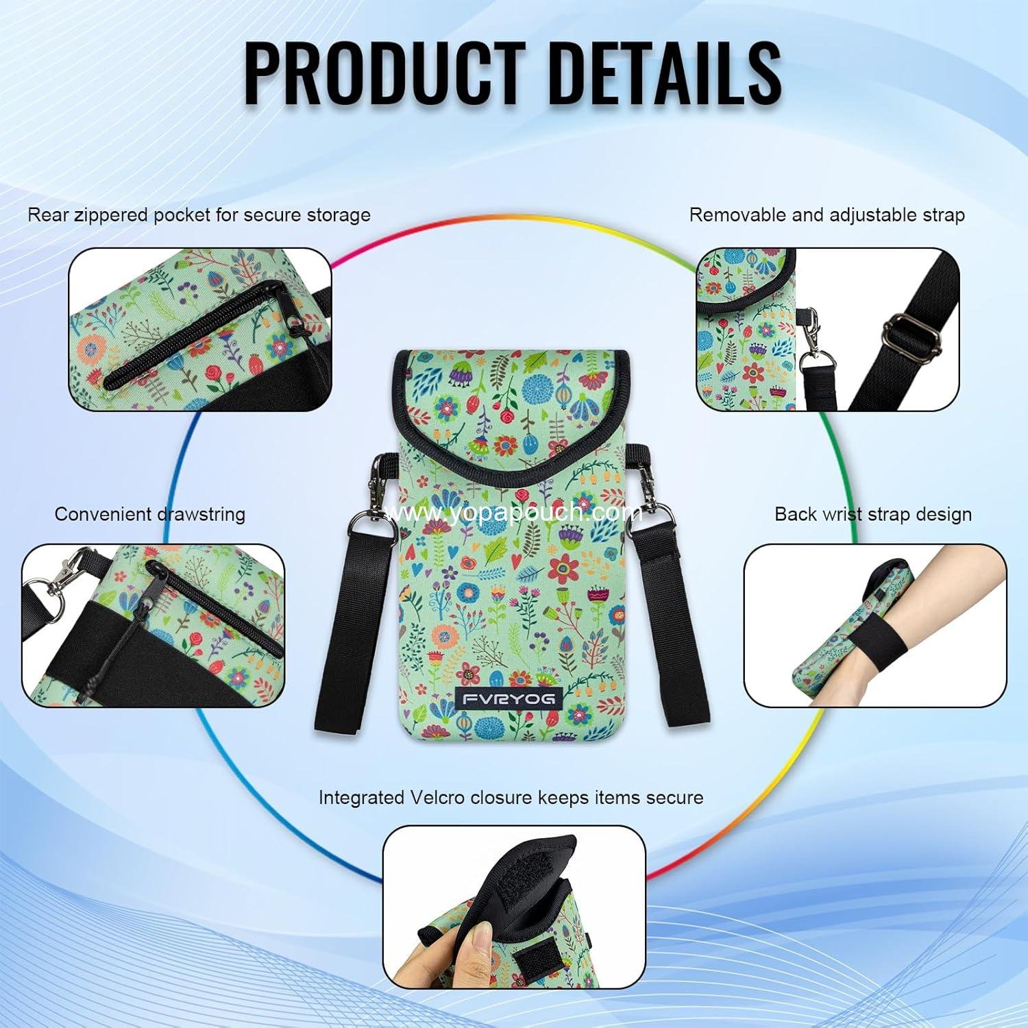 Wholesale Neoprene Phone Sleeve Pouch Case Bag for iPhone 16/15 Plus with Crossbody Strap and Neck Lanyard for Men and Women - Supplier