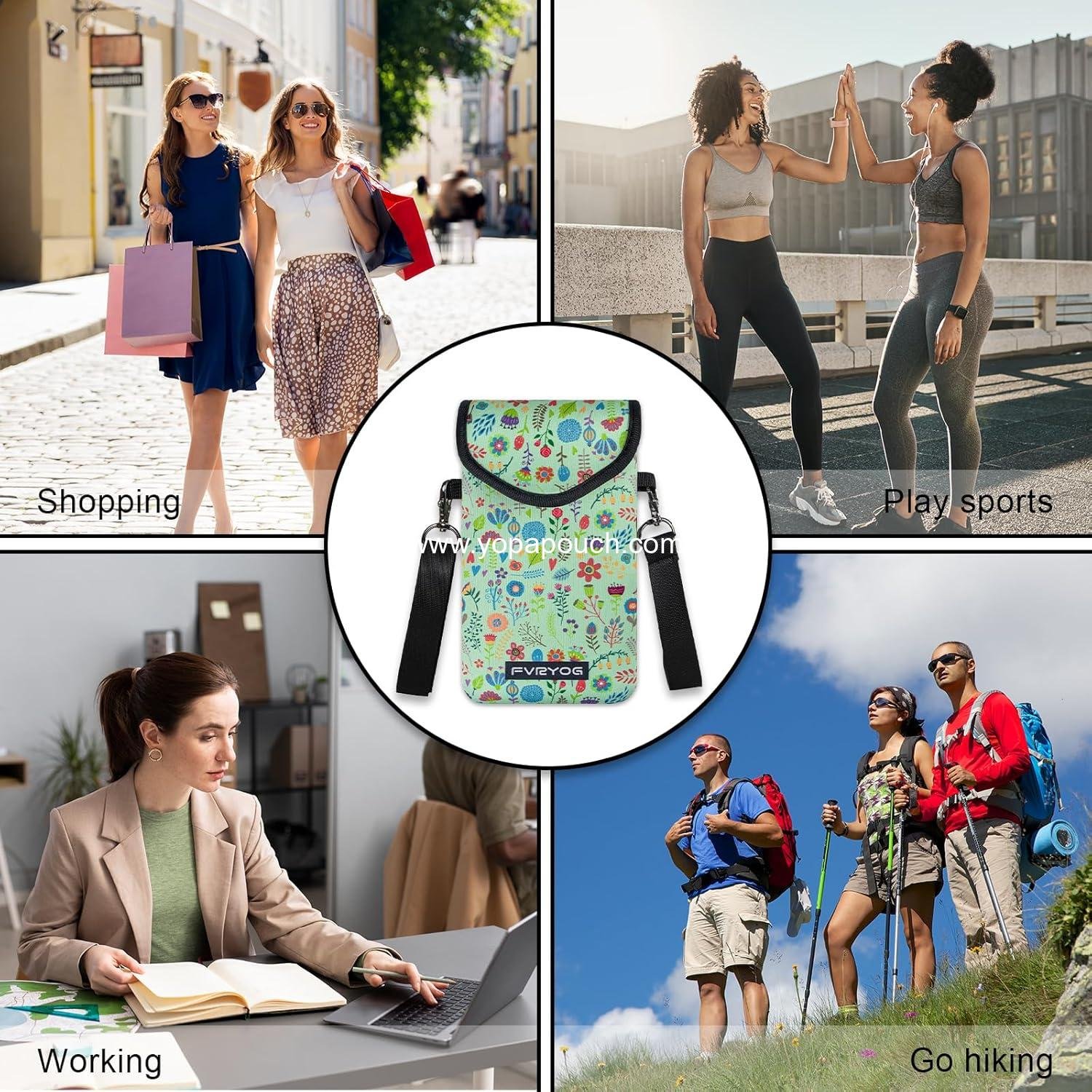 Wholesale Neoprene Phone Sleeve Pouch Case Bag for iPhone 16/15 Plus with Crossbody Strap and Neck Lanyard for Men and Women - Supplier