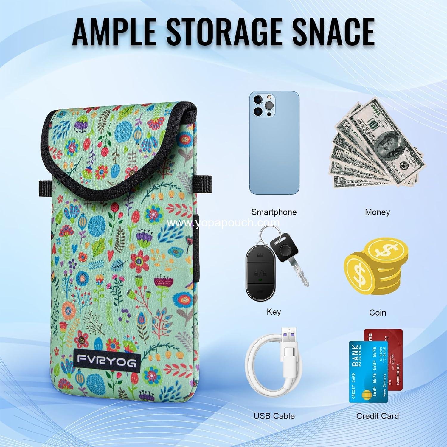 Wholesale Neoprene Phone Sleeve Pouch Case Bag for iPhone 16/15 Plus with Crossbody Strap and Neck Lanyard for Men and Women - Supplier