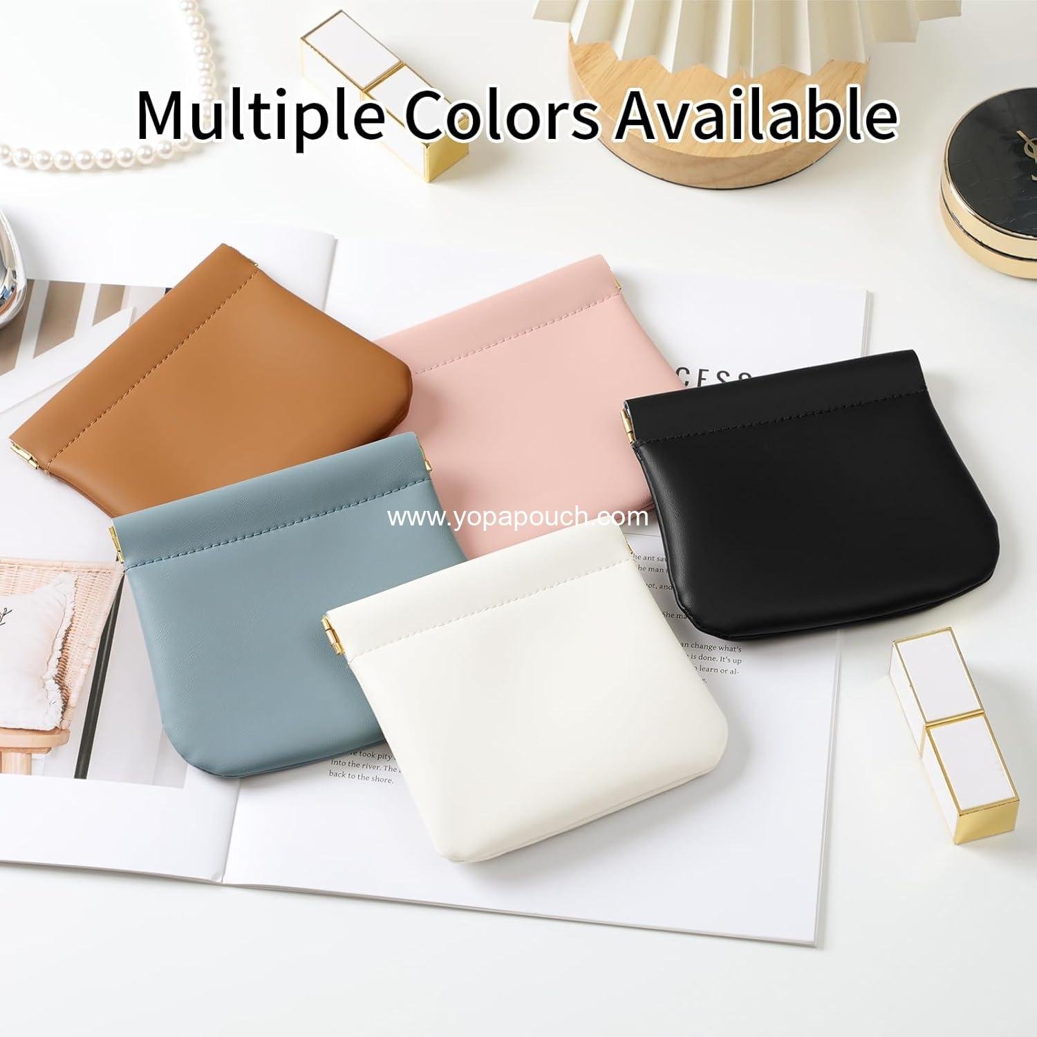 Wholesale OEM 2-Pack Small Makeup Bags for Women, Organosilicon Super Fiber Leather Mini Cosmetic Bags for Travel, Coin Purse Organizer Storage Pouch (Brown) - Manufacturer