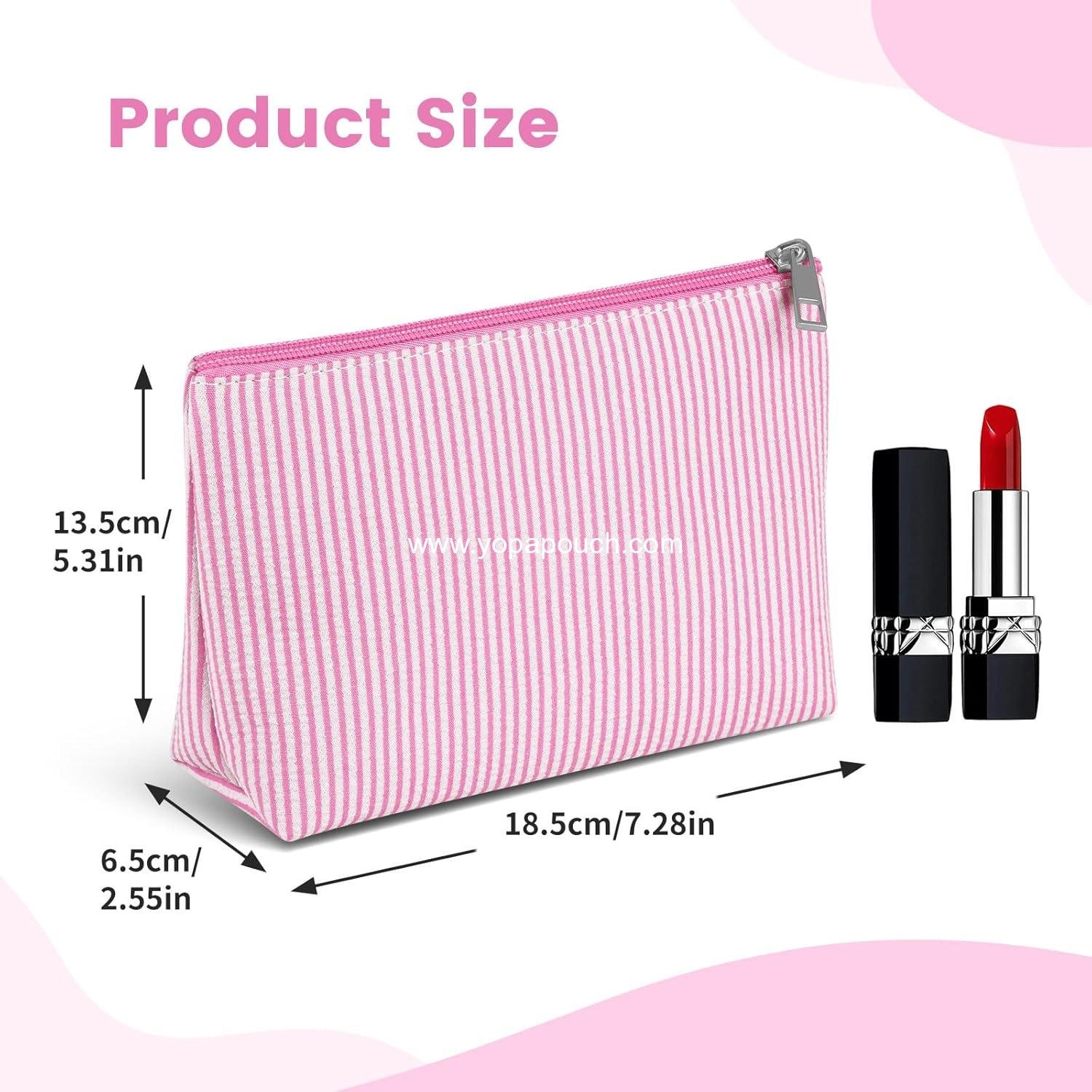 OEM Small Makeup Bag for Purse Cosmetic Pouch with Slip-in Pockets Travel Makeup Organizer for Women Preppy Stuff - Pink Factory