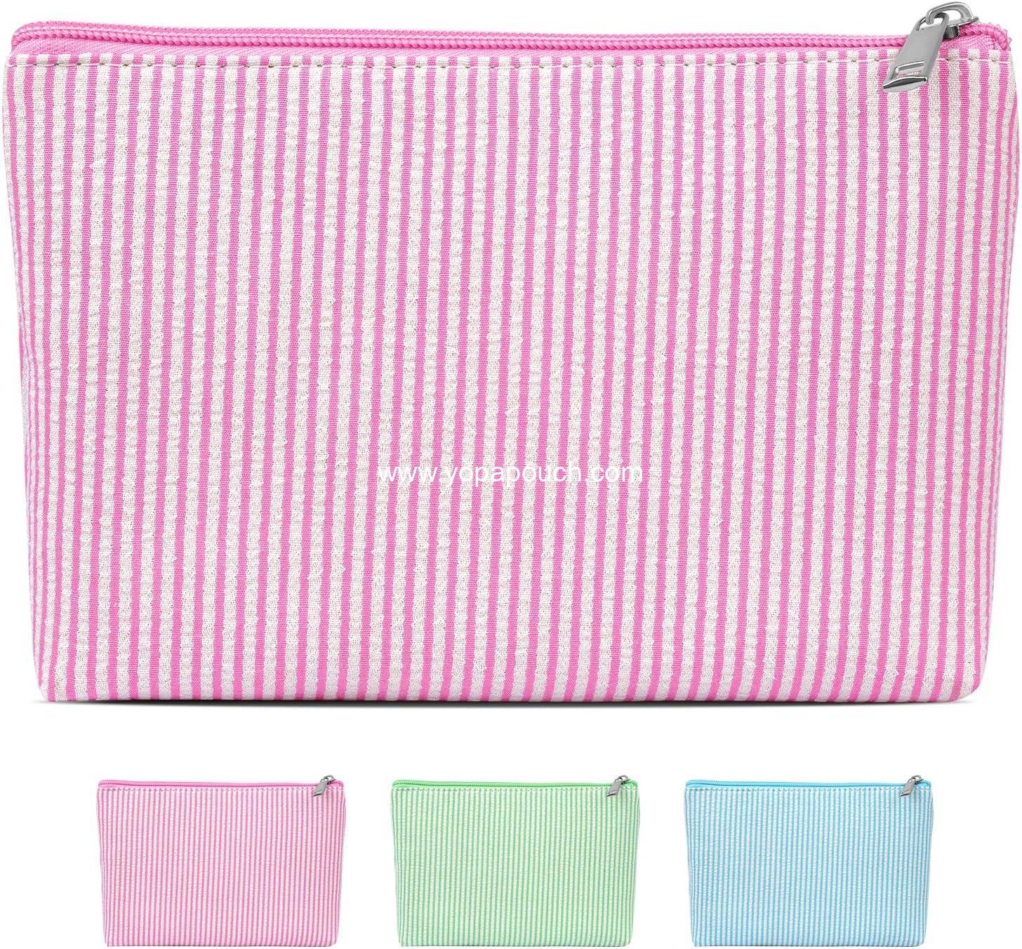 OEM Small Makeup Bag for Purse Cosmetic Pouch with Slip-in Pockets Travel Makeup Organizer for Women Preppy Stuff - Pink Factory