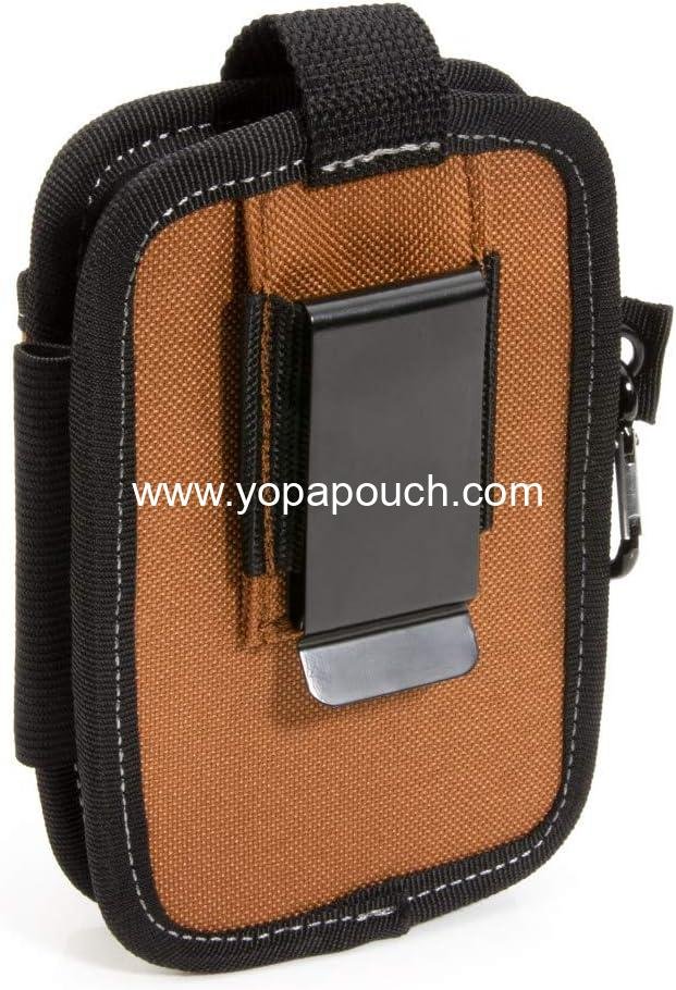 Wholesale 2-Compartment Large Phone Pouch, Universal-fit Steel Clip for Tool Belt, Security Strap, Carabiner for Quick-Clip Key Storage - Supplier