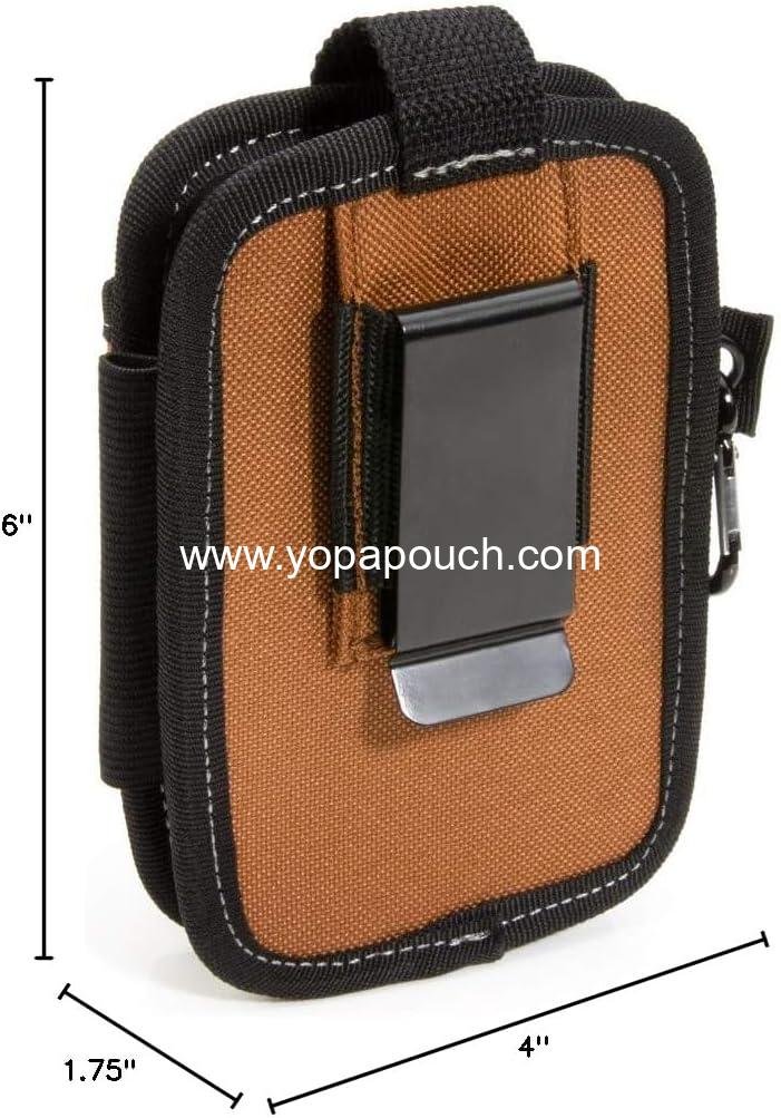 Wholesale 2-Compartment Large Phone Pouch, Universal-fit Steel Clip for Tool Belt, Security Strap, Carabiner for Quick-Clip Key Storage - Supplier