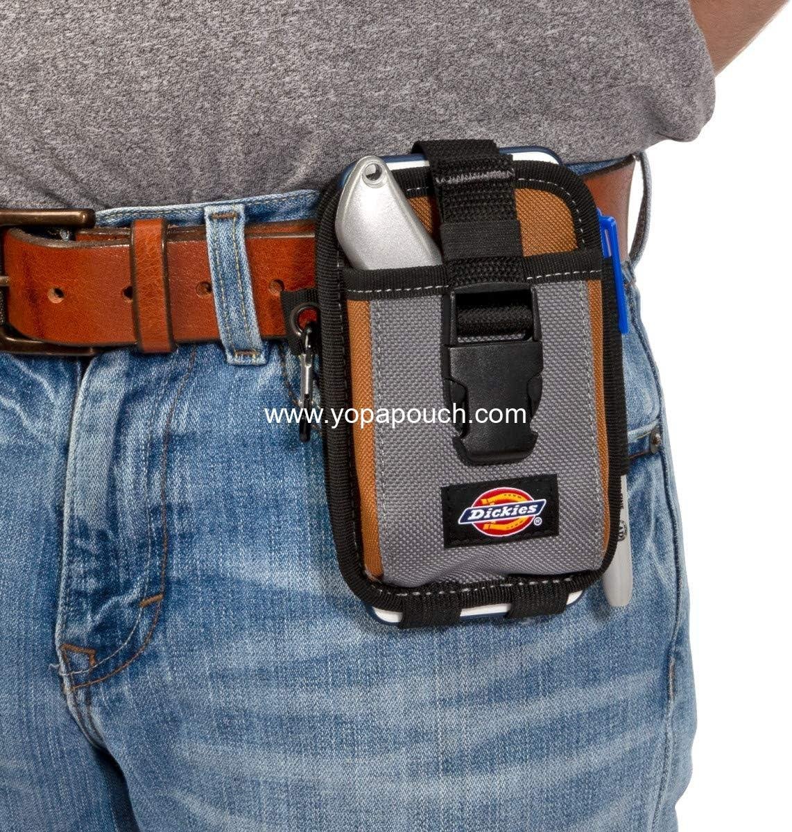 Wholesale 2-Compartment Large Phone Pouch, Universal-fit Steel Clip for Tool Belt, Security Strap, Carabiner for Quick-Clip Key Storage - Supplier