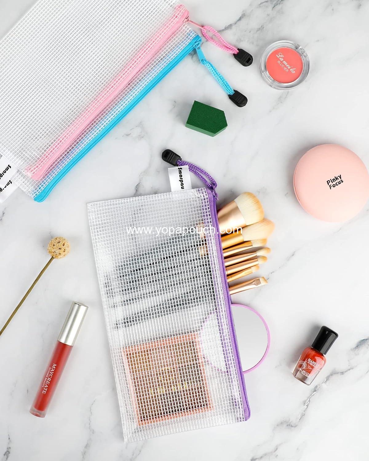 Wholesale 24PCS Mesh Zipper Pencil Pouches, 9.3