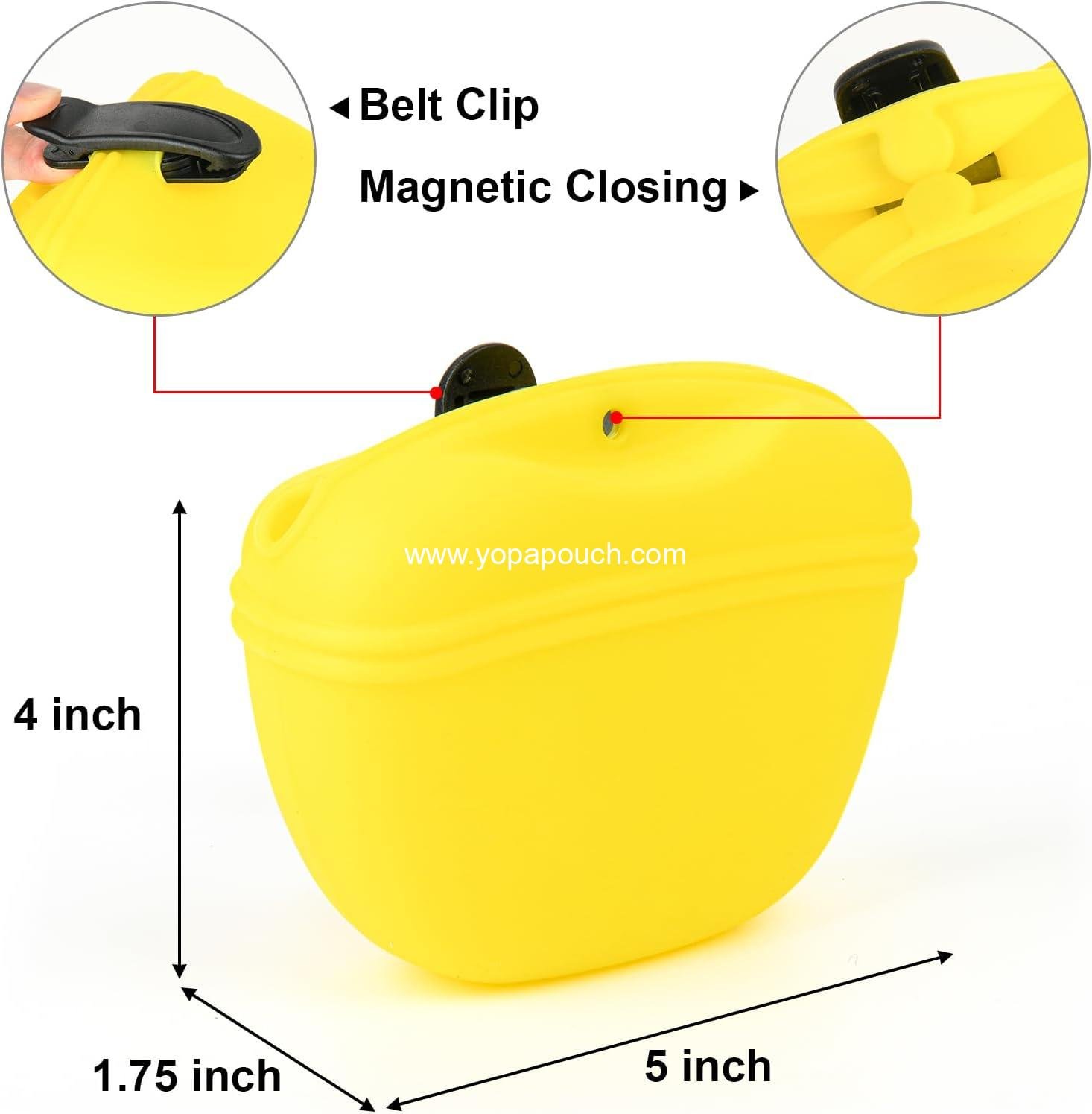 Wholesale Silicone Pet Treat Bags - 2 Pcs Portable Dog Training Pouch with Buckle Closure and Waist Clip for Pet Training, Manufacturer