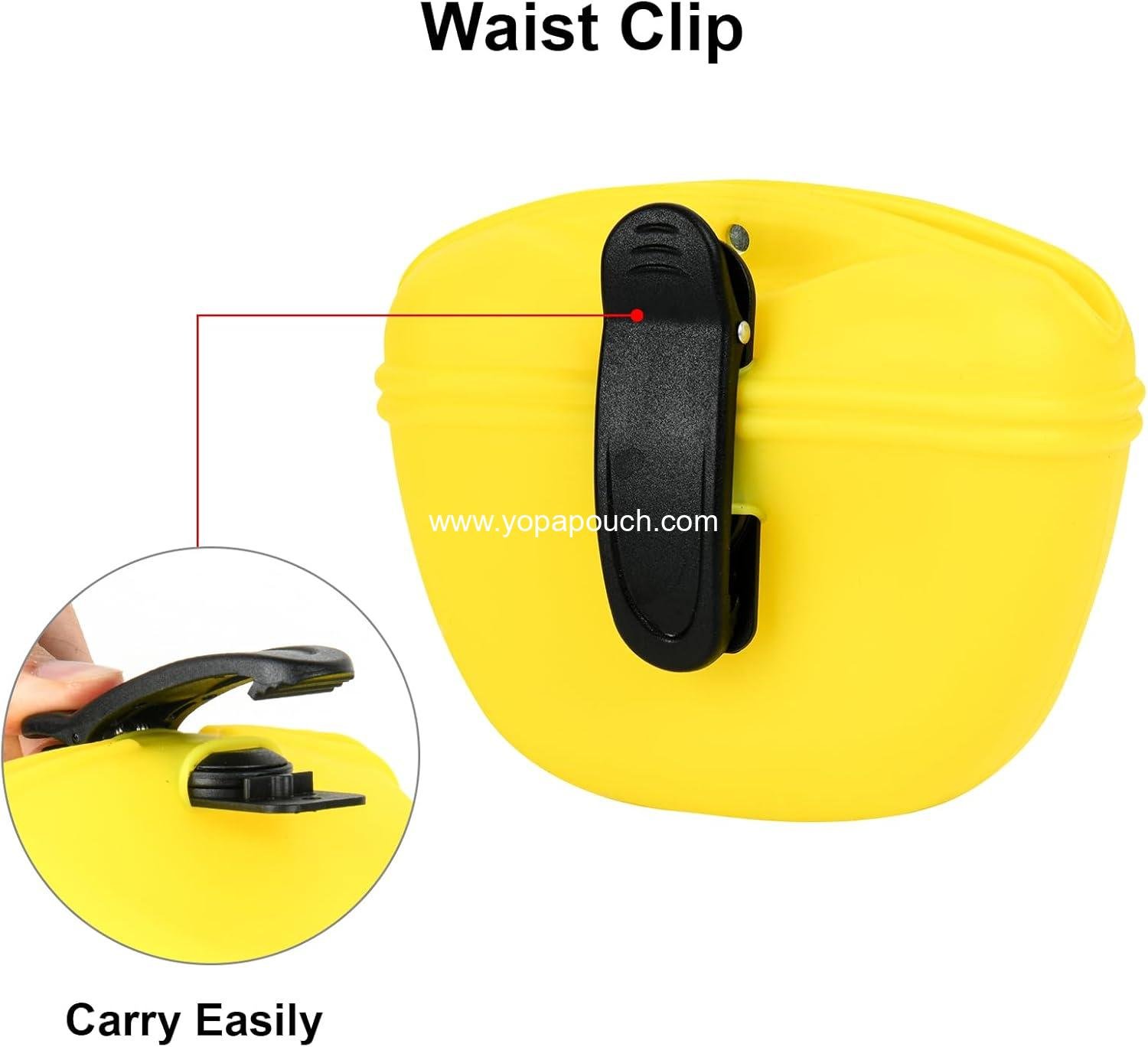 Wholesale Silicone Pet Treat Bags - 2 Pcs Portable Dog Training Pouch with Buckle Closure and Waist Clip for Pet Training, Manufacturer