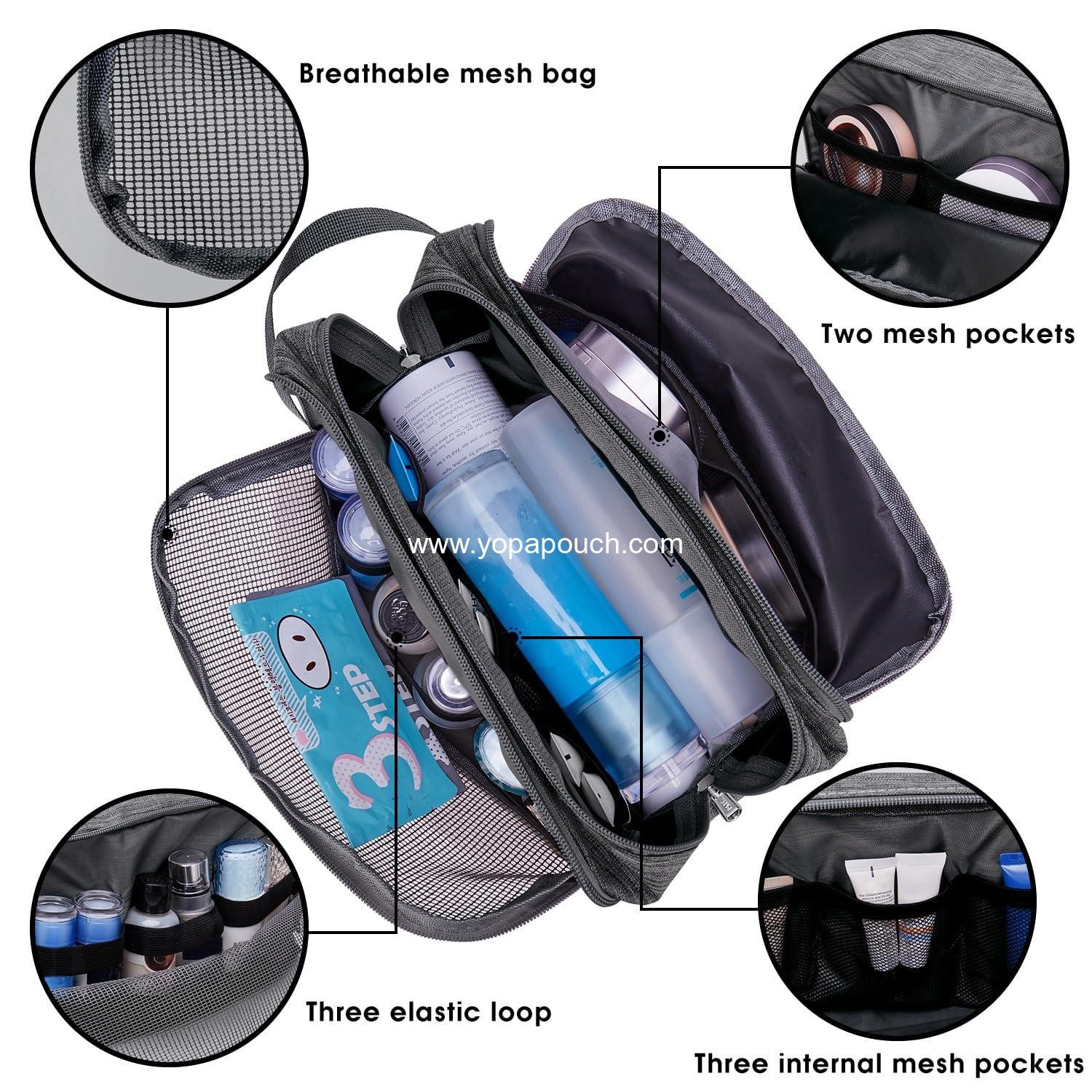 OEM Water Resistant Hanging Toiletry Bag for Men, Small Travel Dopp Kit (Denim Grey) Supplier