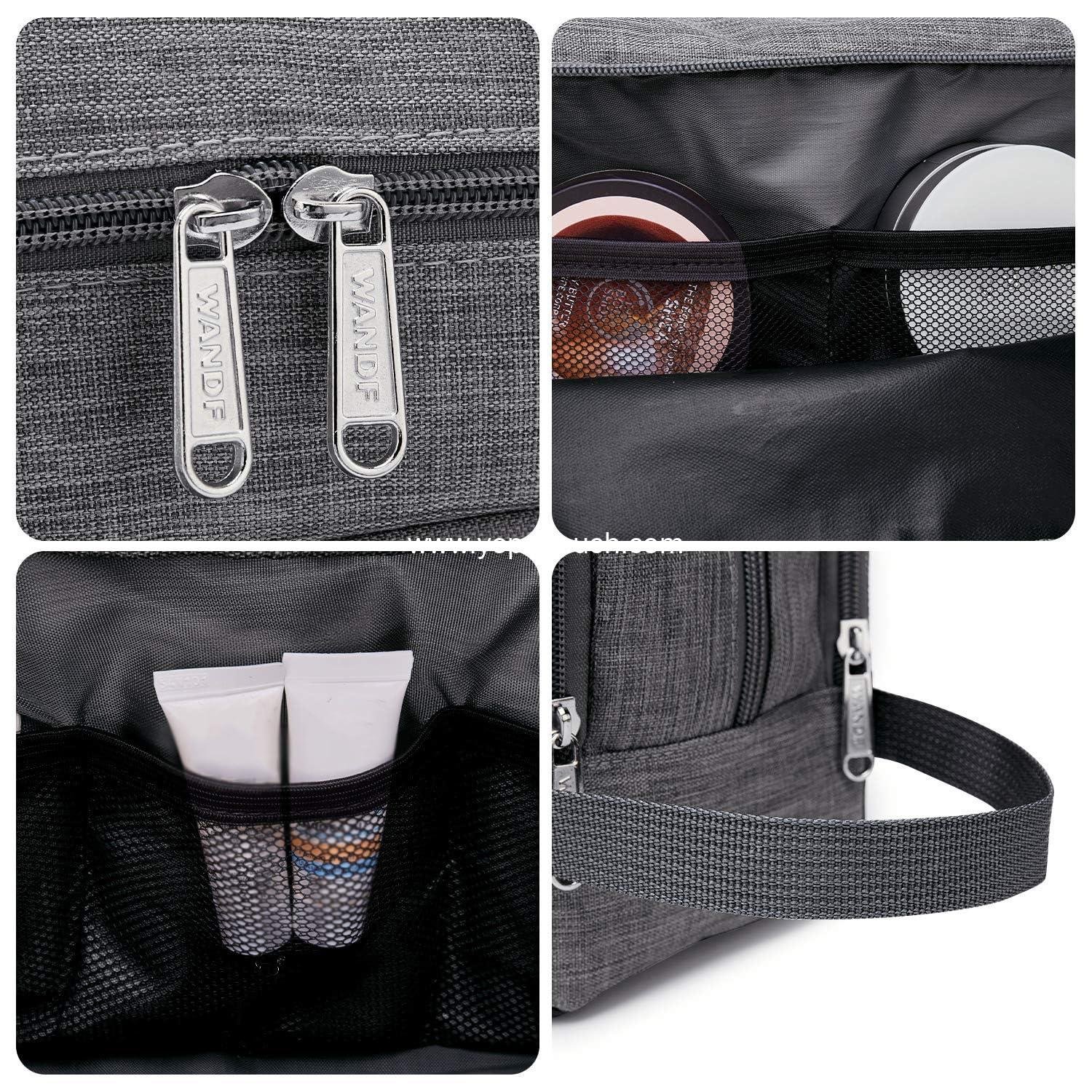 OEM Water Resistant Hanging Toiletry Bag for Men, Small Travel Dopp Kit (Denim Grey) Supplier