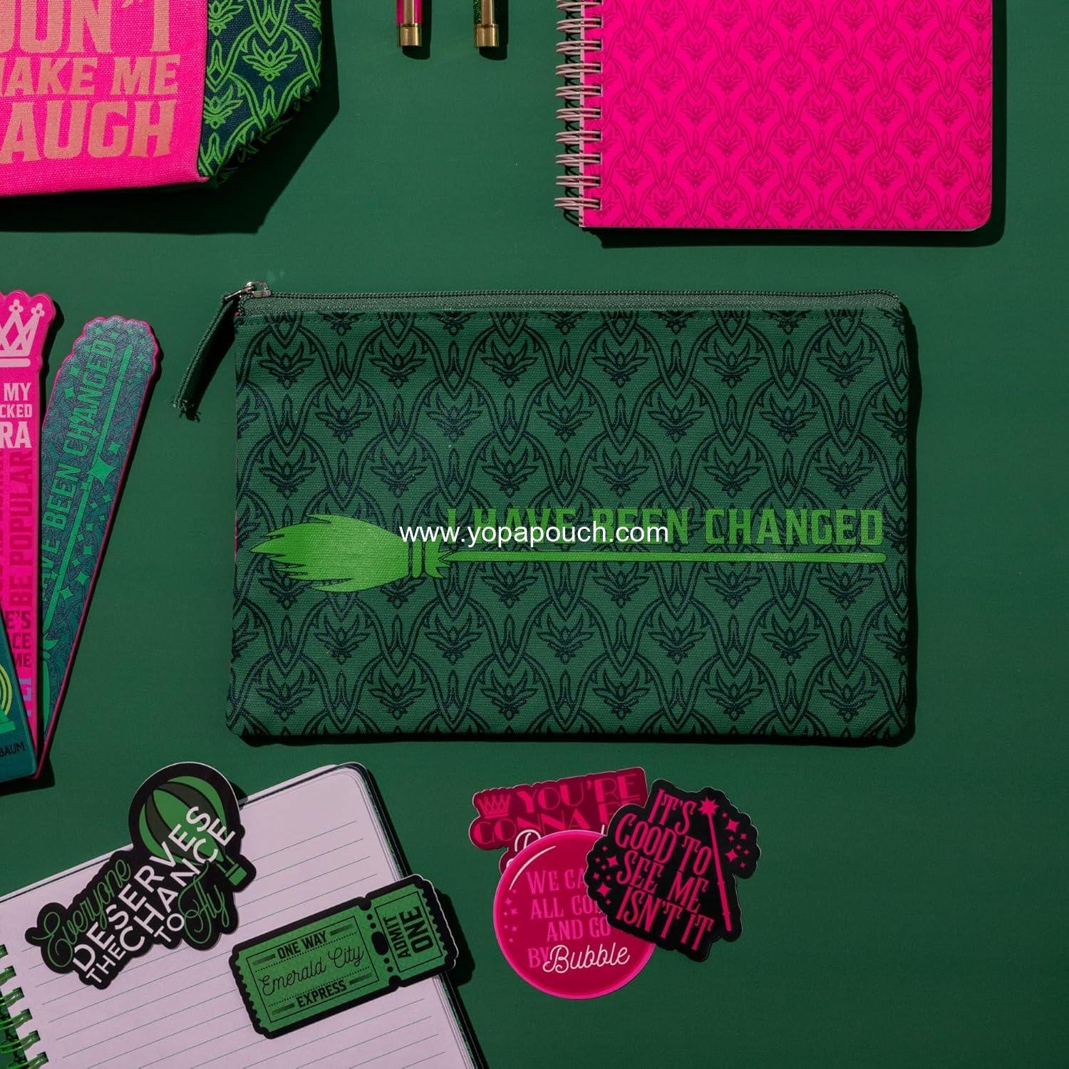 Wholesale Canvas Pencil Pouch, Bookish Zipper Bag for Purse, 9.75