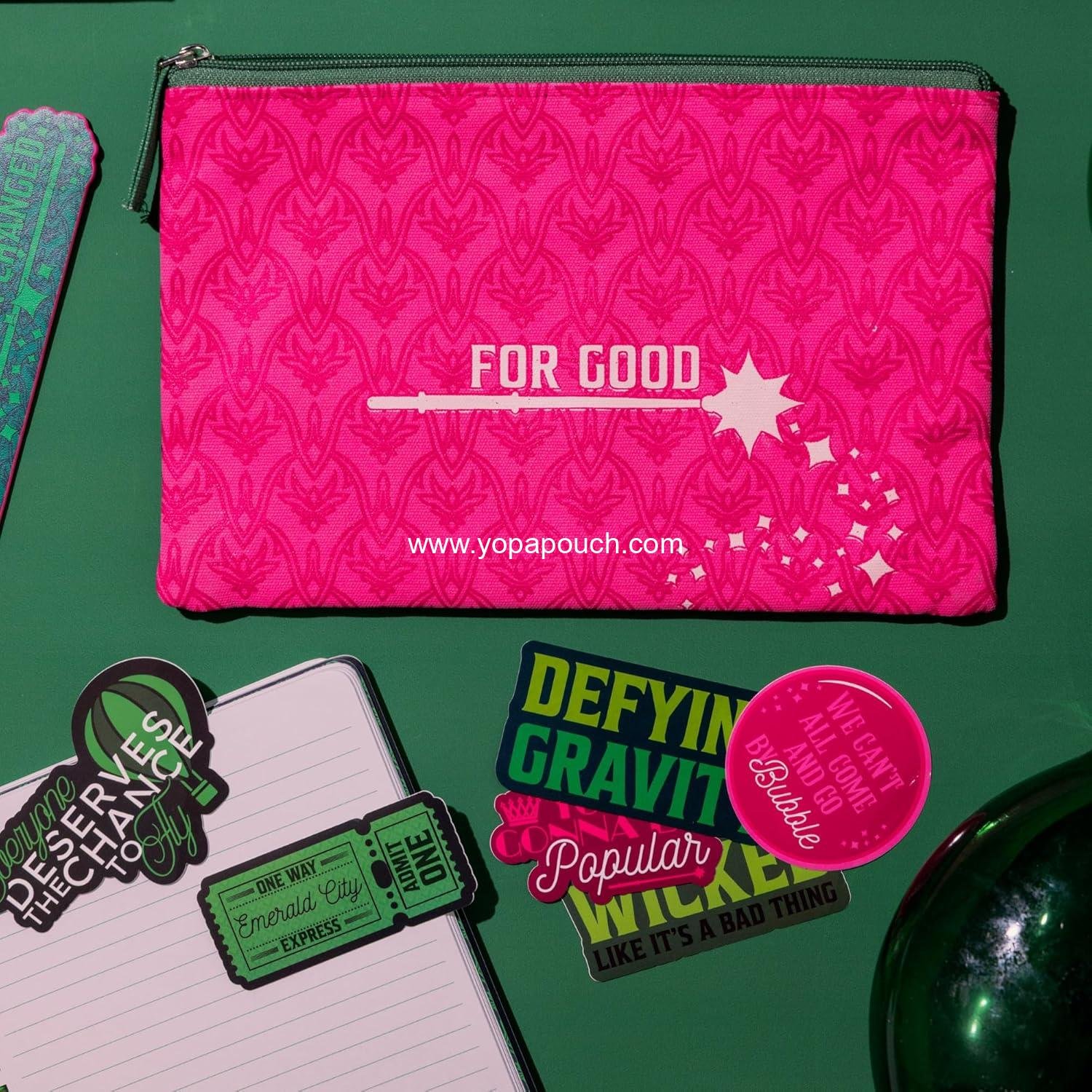 Wholesale Canvas Pencil Pouch, Bookish Zipper Bag for Purse, 9.75