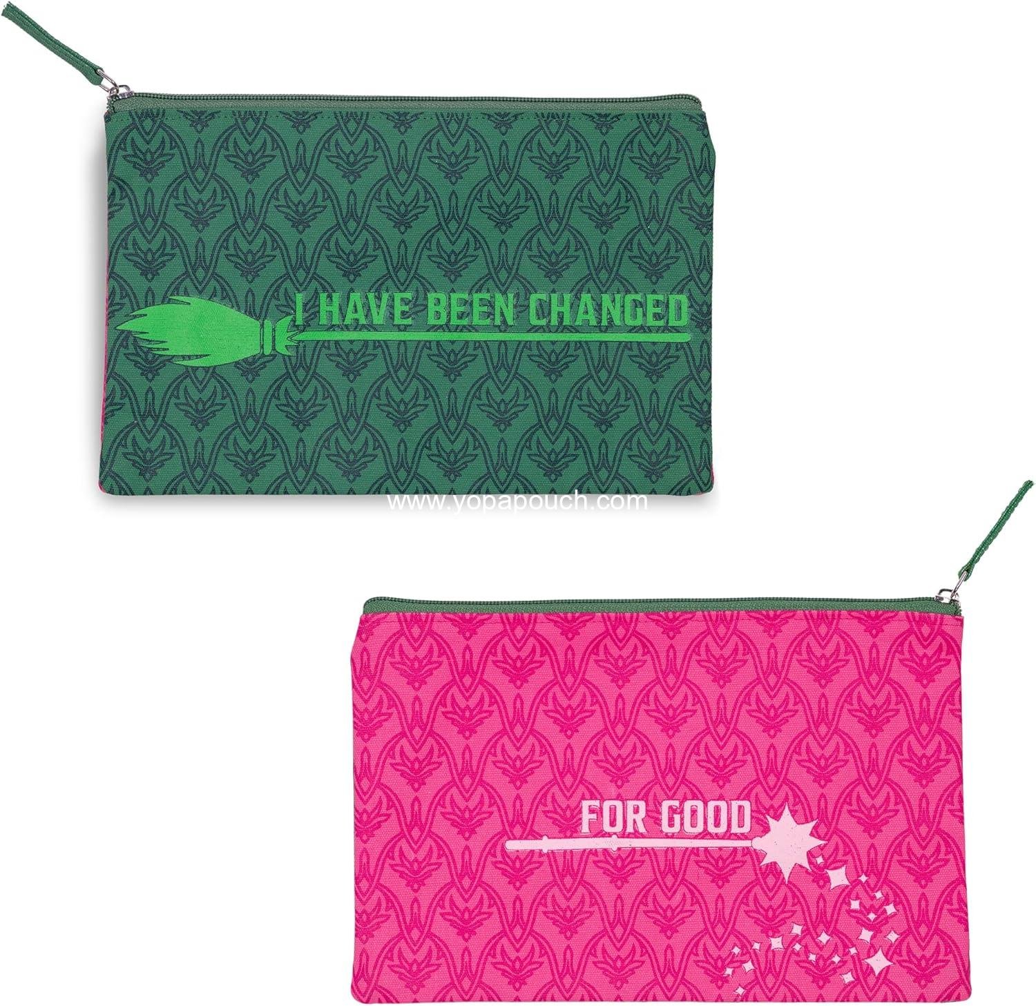 Steel Mill & Co Canvas Pencil Pouch, Bookish Zipper Bag for Purse, 9.75" x 6.5" Cute Pen Case for Book and Musical Theater Lovers (I Have Been Changed for Good)