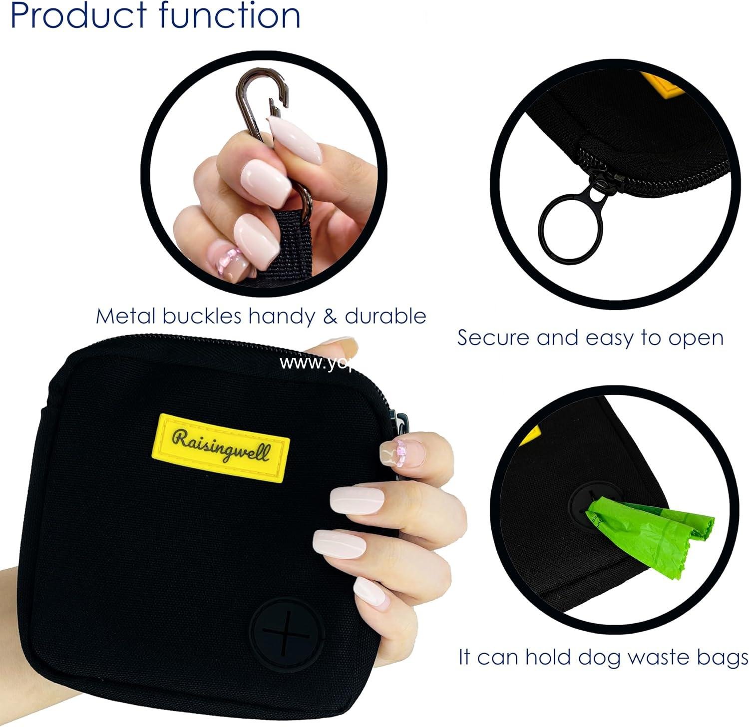 Wholesale Dog Treat Pouch for Walking and Training with Clicker and Poop Bags, Small Fanny Pack Holder for Puppy Snacks and Outdoor Use (Black) - Supplier