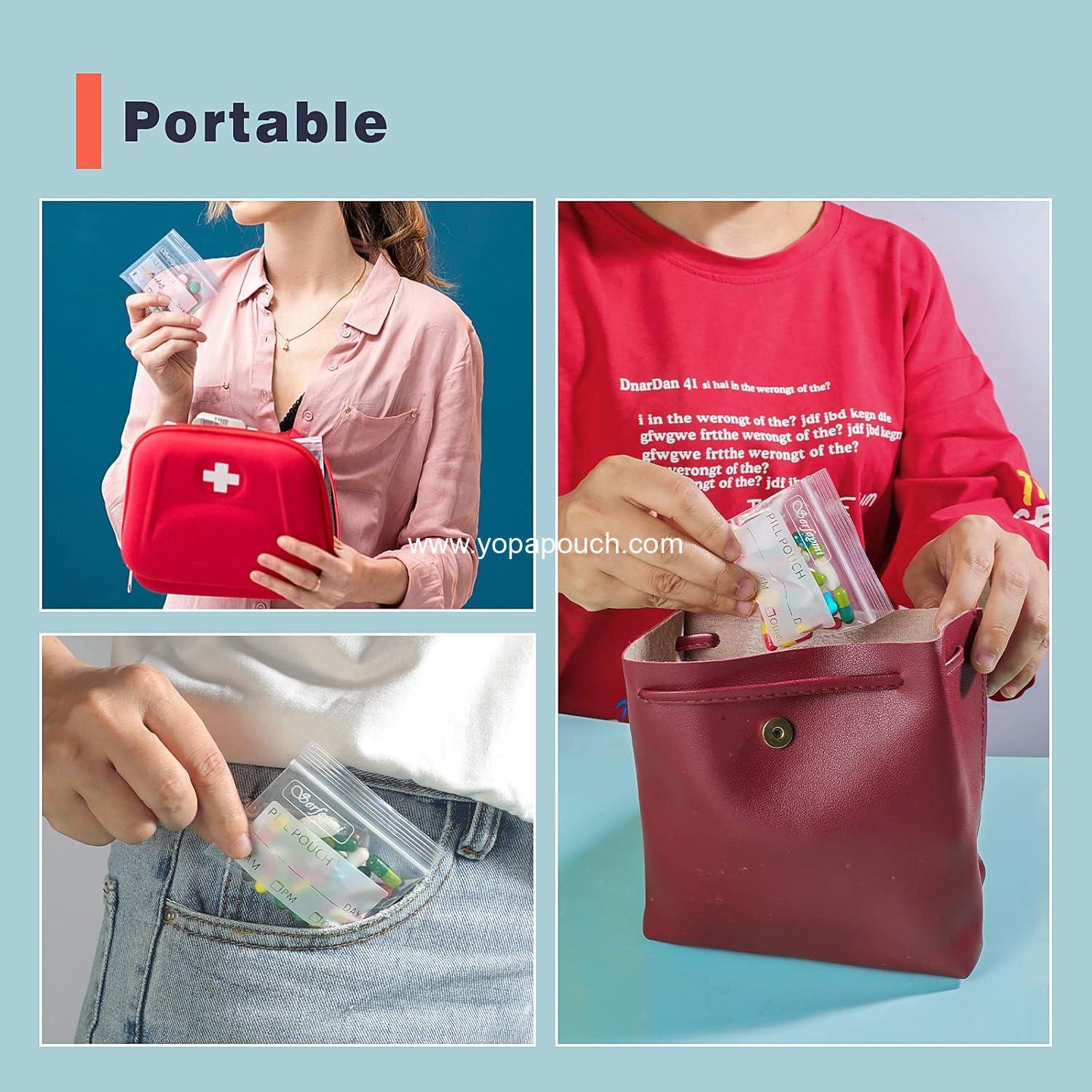 Wholesale Pill Pouch Organizer, 120 Reusable 3 x 2.75 Inch Pill Bags, BPA Free, Waterproof with Write-on Label & Zipper Seal, AM PM Supplement Baggies, Supplier