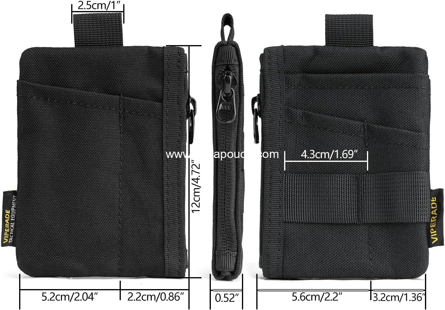 Wholesale 6-in-1 EDC Pouch, 500D Compact Pocket Organizer, Molle Tool Storage Bag, Small Coin Purse and Card Holder Pocket Pouch (Black) Supplier