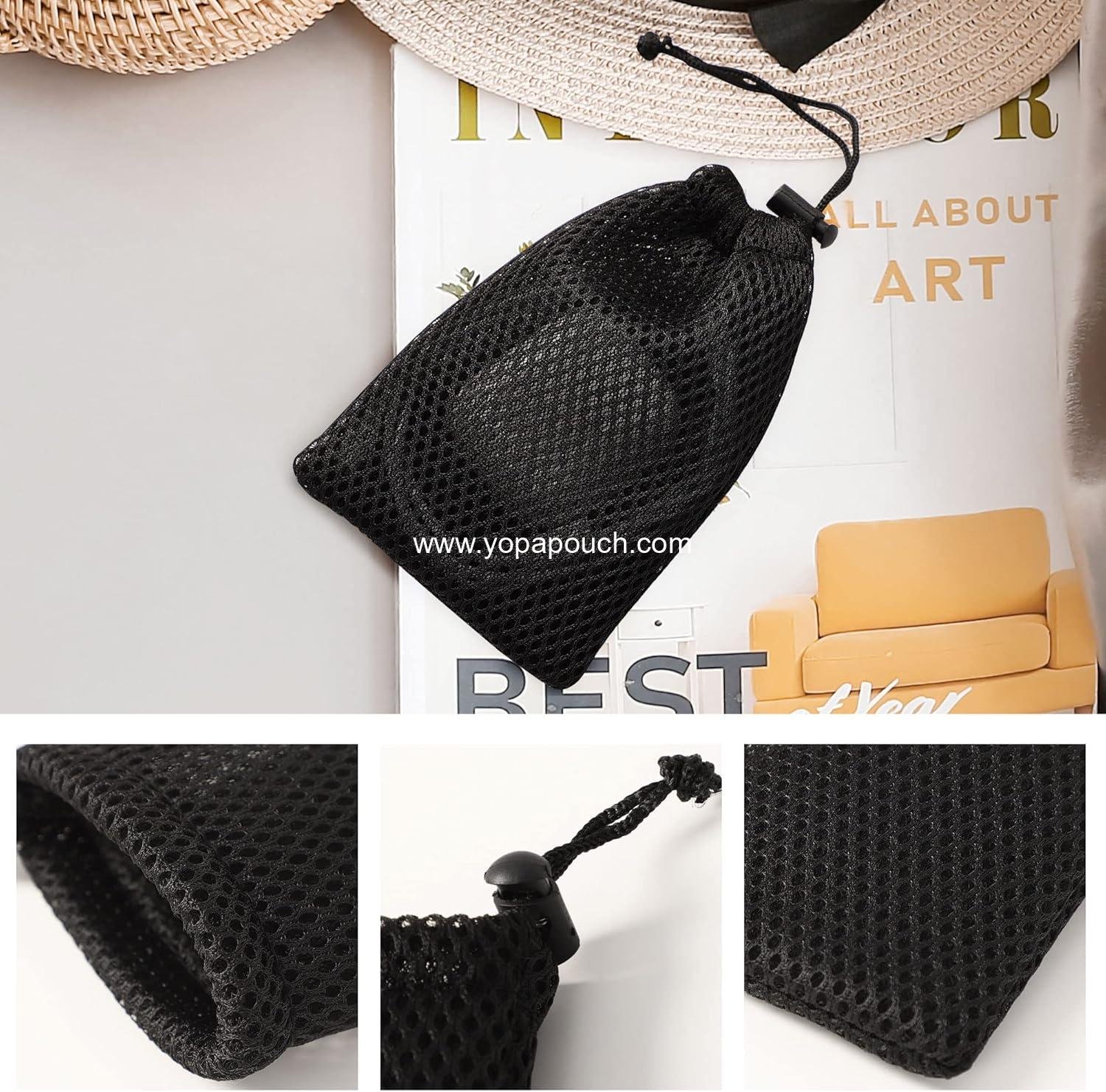 Wholesale Nylon Mesh Drawstring Bags, 5 x 3.5 Inch Small Storage Pouches for MP3, Charger, Earphone, Key - 3pcs Travel Kit Organizer for Lipstick, Cosmetic, Jewelry, Supplier