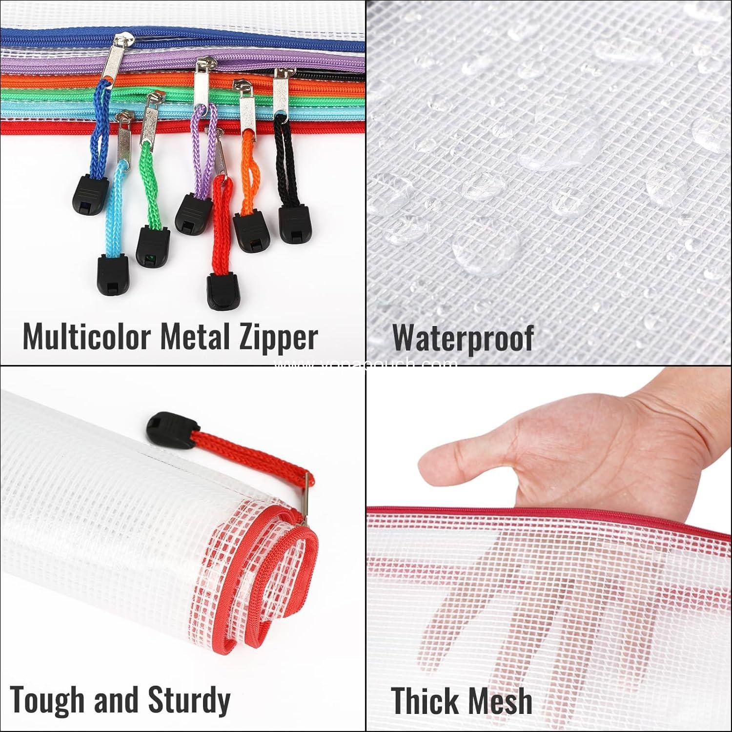 Wholesale 32pcs Mesh Zipper Pouch Bags, Zipper Pouches for Organizing A4 Letter Size Office Supplies, Puzzles - Supplier