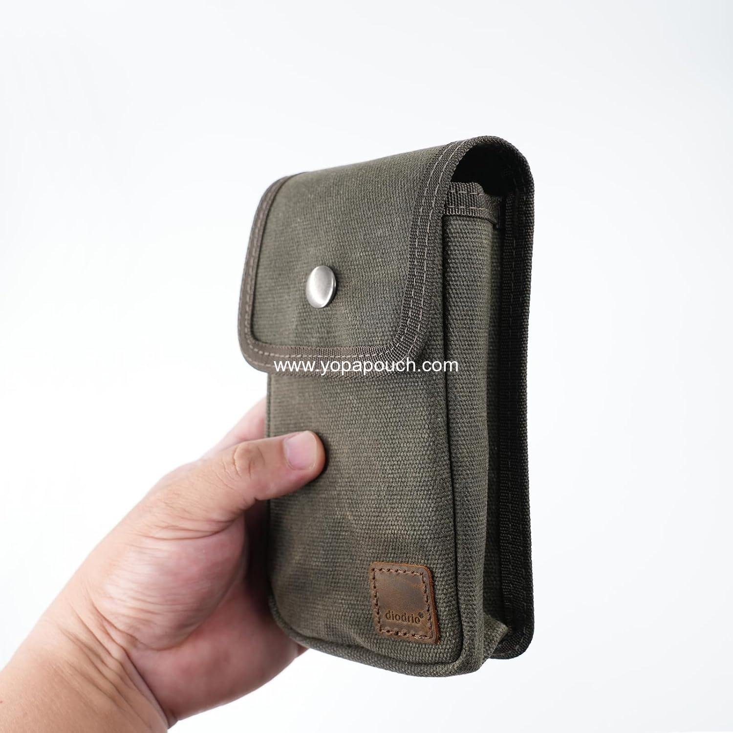 Wholesale EDC Belt Pouch for Men and Women, Waist Bag with Belt Loop for Hiking, Fishing, Camping, Snap Closure, Classic Waxed Canvas, Medium Size, Supplier