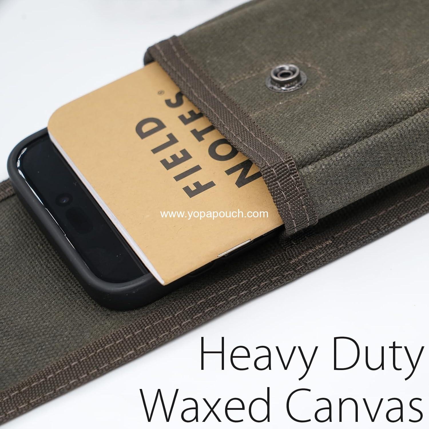 Wholesale EDC Belt Pouch for Men and Women, Waist Bag with Belt Loop for Hiking, Fishing, Camping, Snap Closure, Classic Waxed Canvas, Medium Size, Supplier