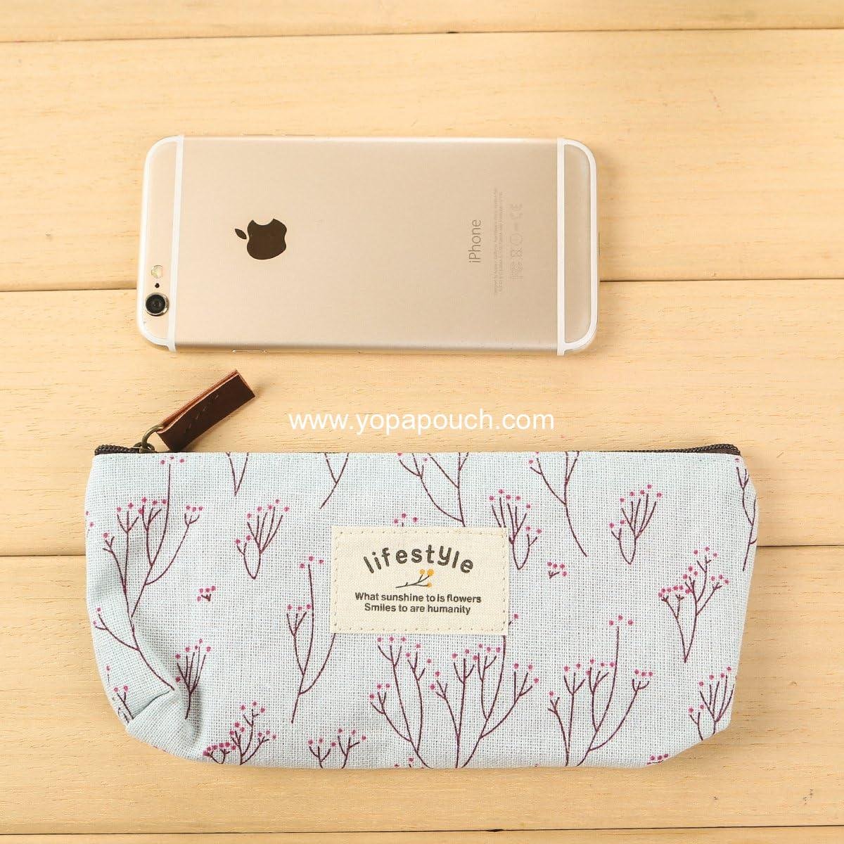 Wholesale Floral Canvas Zipper Pencil Case - Cute Flower Tree Fabric Pen Bag Set, 4 Pcs, ODM Supplier