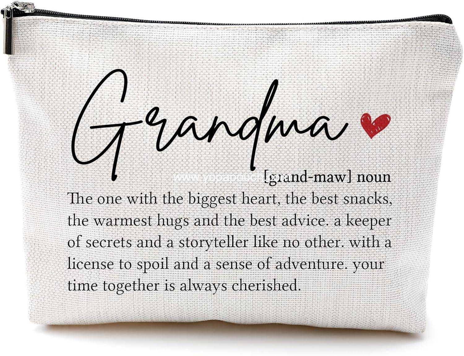 DILSJ Grandma Gifts Makeup Bag, Grandma Gifts For Christmas From Grandkids Cosmetic Bags For Women, Grandmother Gift Zipper Makeup Pouch Travel Organizer Toiletry Bag