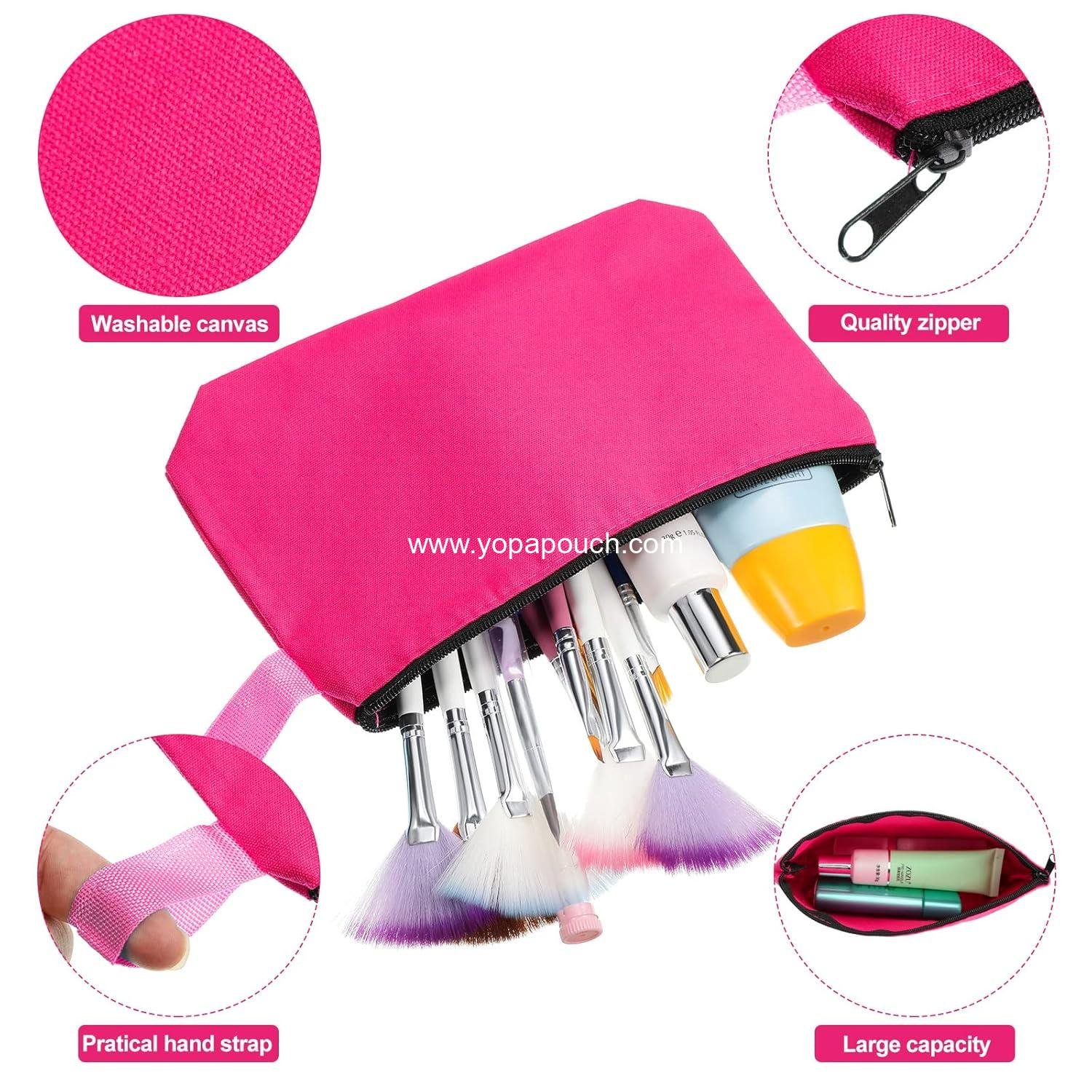 Wholesale 30 Pcs Makeup Bag Set - Travel Canvas Cosmetic Pouches, Portable Blank Zipper Toiletry Organizers (9.8 x 5 x 2 Inch) for Women - Multipurpose Assorted Colors - OEM Supplier