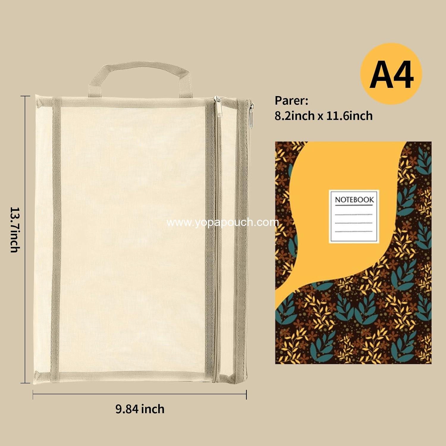 Wholesale 10 Pack Colored Mesh Zipper Pouch Bags, Double-Layer Nylon Storage for Puzzle Building Blocks, Breathable See-Through A4 Zipper Pouches with Handle for School Games - Supplier