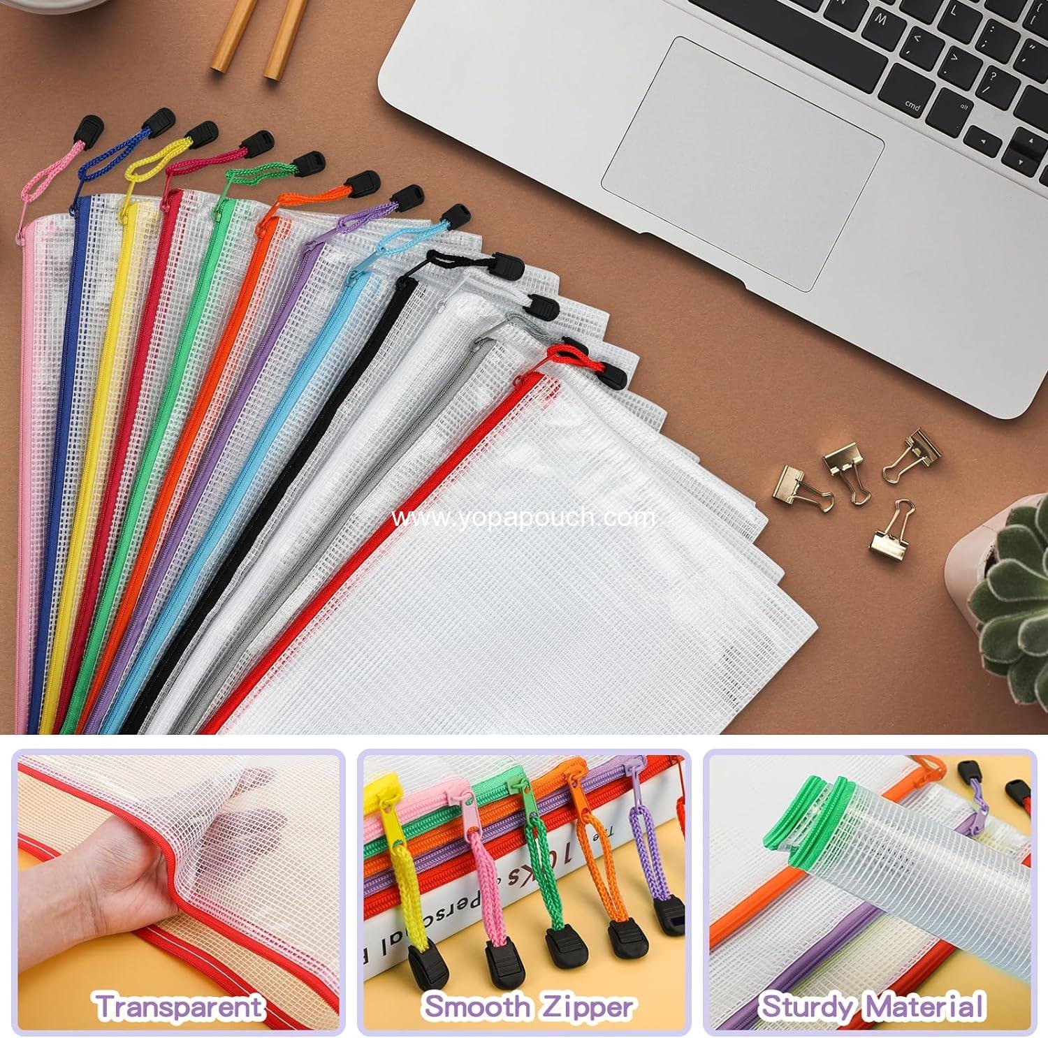 Wholesale Small Zipper Pouch, 9.5x7.1 in (12 Colors, 36 Packs) - Mesh Zipper Bags for Office Supplies and Travel Storage Supplier Wholesale Small Zipper Pouch, 9.5x7.1 in (12 Colors, 36 Packs) - Mesh Zipper Bags for Office Supplies and Travel Storage Supplier