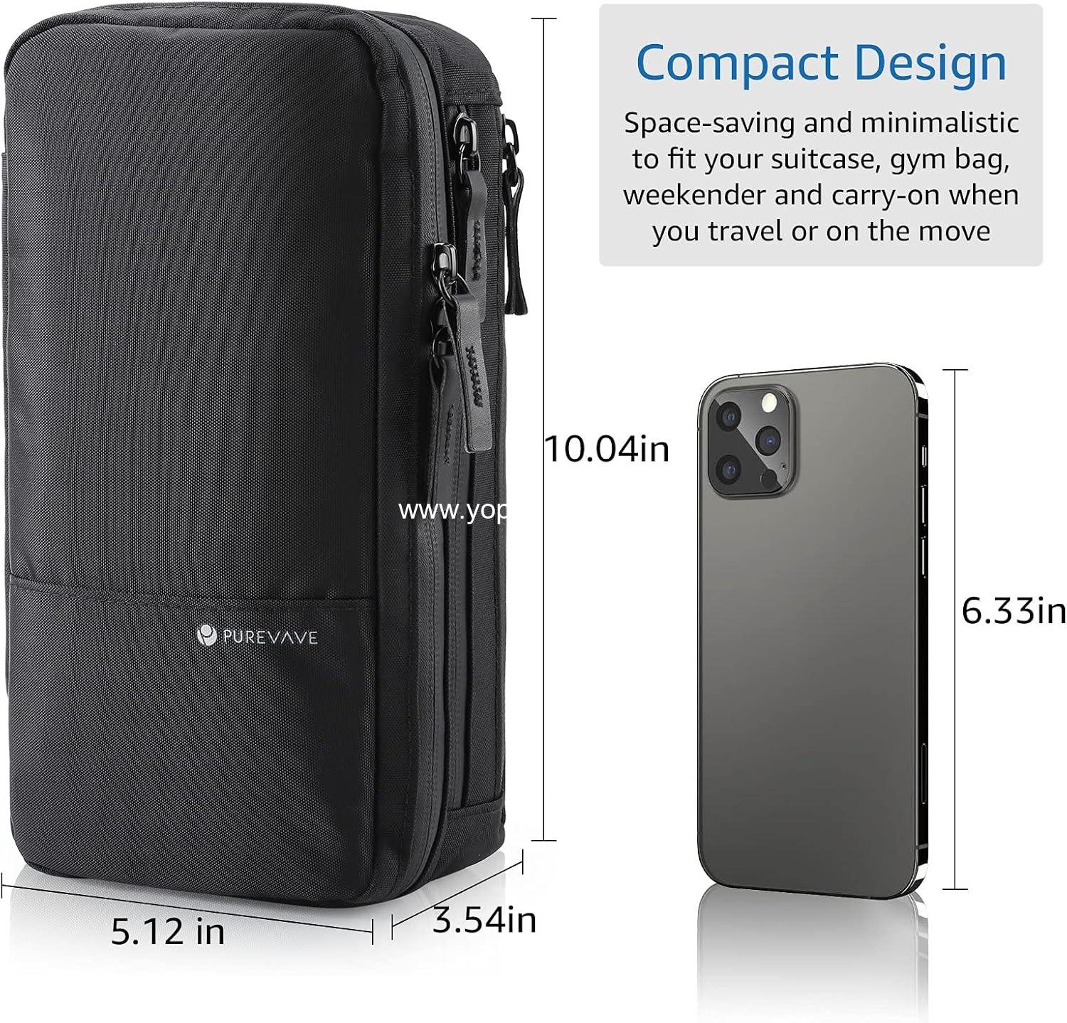 OEM Compact Men's Toiletry Travel Bag, Waterproof Dopp Kit, Wash Pouch, Black - Supplier