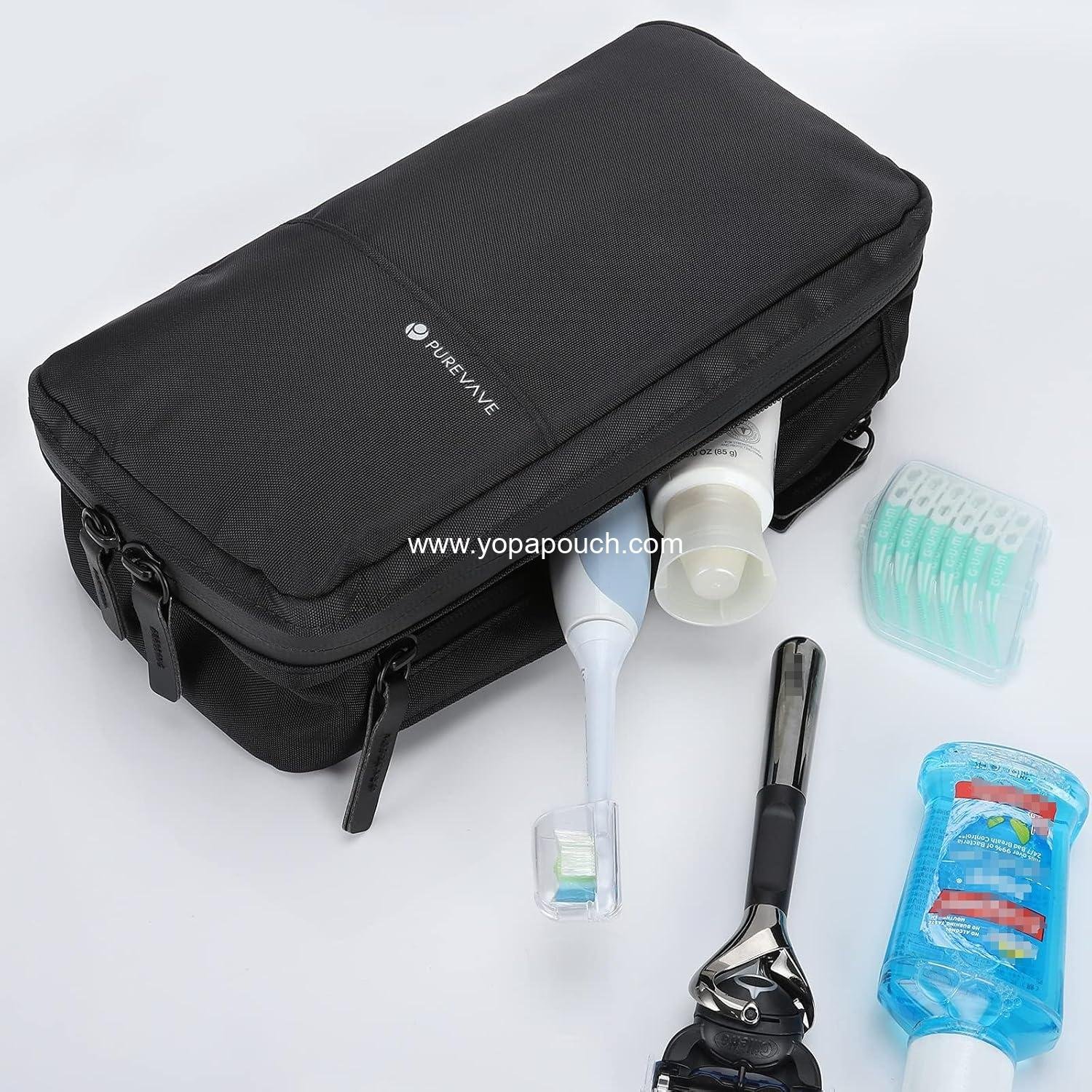 OEM Compact Men's Toiletry Travel Bag, Waterproof Dopp Kit, Wash Pouch, Black - Supplier