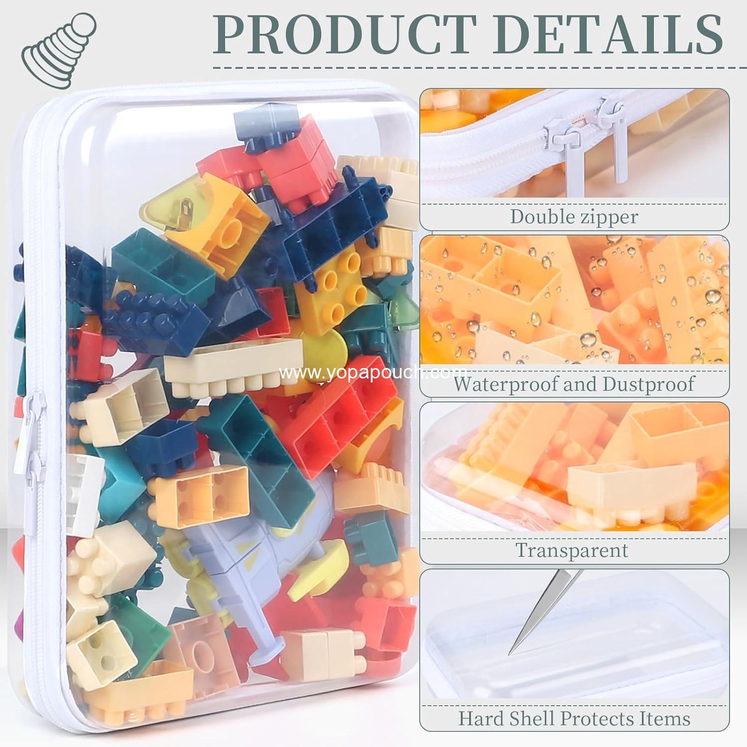 Wholesale Clear Hard Shell Zipper Case 3 Pack, Waterproof Makeup Organizer and Toy Storage Bag, Diaper Bag Organizing Pouches, Large Size Plastic Pouch for Travel, Office, Home - Manufacturer