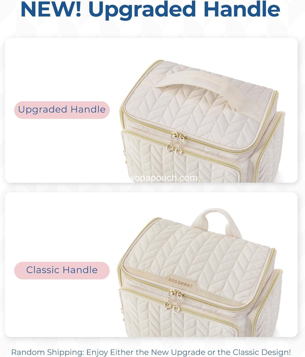 Wholesale Large Wide-Open Toiletry Bag for Travel - Makeup Cosmetic Organizer with Handle - Black Supplier