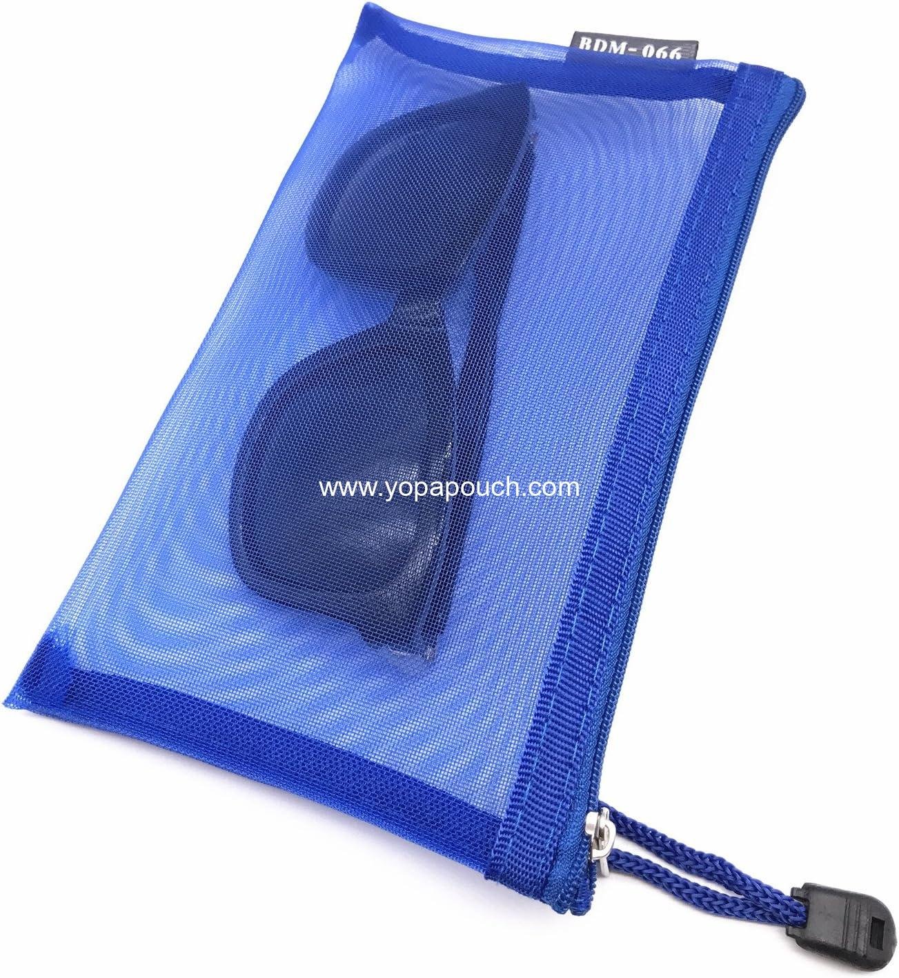 Wholesale Pack of 5 Multipurpose Nylon Mesh Cosmetic Bags Makeup Travel Cases Pencil Organizers 8x3x4 inches Manufacturer