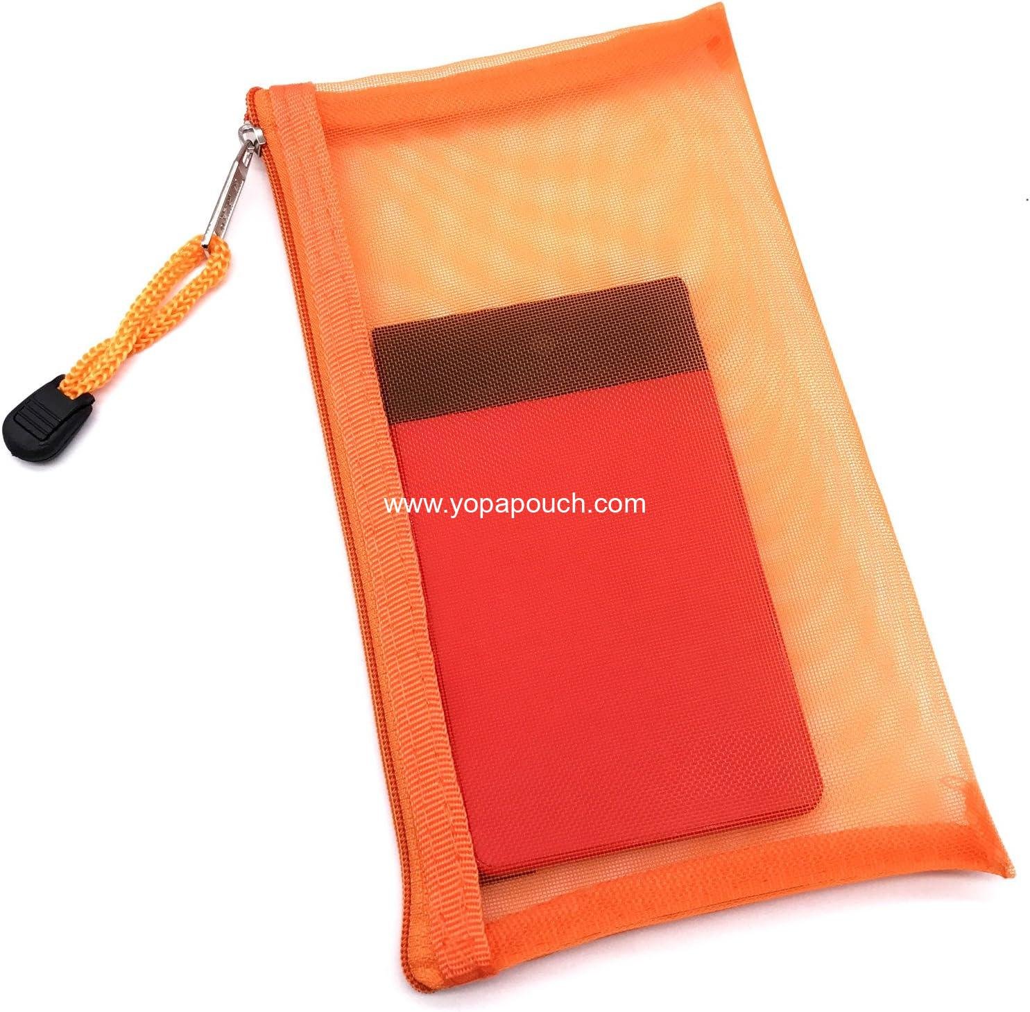 Wholesale Pack of 5 Multipurpose Nylon Mesh Cosmetic Bags Makeup Travel Cases Pencil Organizers 8x3x4 inches Manufacturer