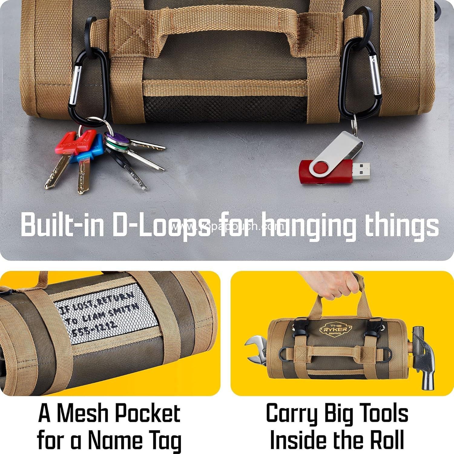 Wholesale Heavy Duty Motorcycle Tool Roll Bag Organizer - Portable Rollup Tool Bag with Detachable Pouches - Men's Gifts for Him - Mechanic & Electrician - Supplier Wholesale Heavy Duty Motorcycle Tool Roll Bag Organizer - Portable Rollup Tool Bag with Detachable Pouches - Men's Gifts for Him - Mechanic & Electrician - Supplier