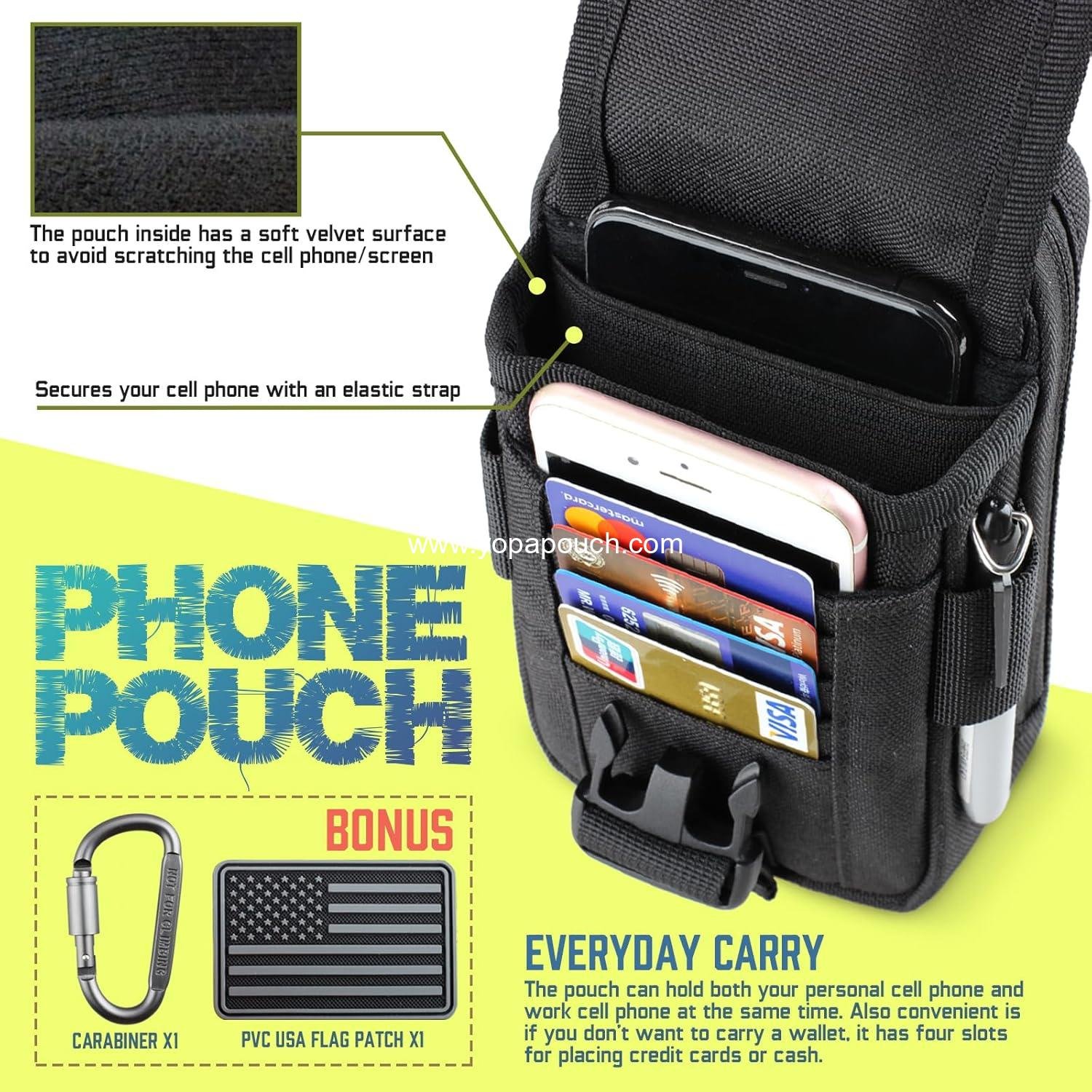 Wholesale Tactical Compass Phone Pouch Large Molle Smartphone Holster Double Capacity Utility EDC Pouch with Compass Buckle and Carabiner Supplier Wholesale Tactical Compass Phone Pouch Large Molle Smartphone Holster Double Capacity Utility EDC Pouch with Compass Buckle and Carabiner Supplier