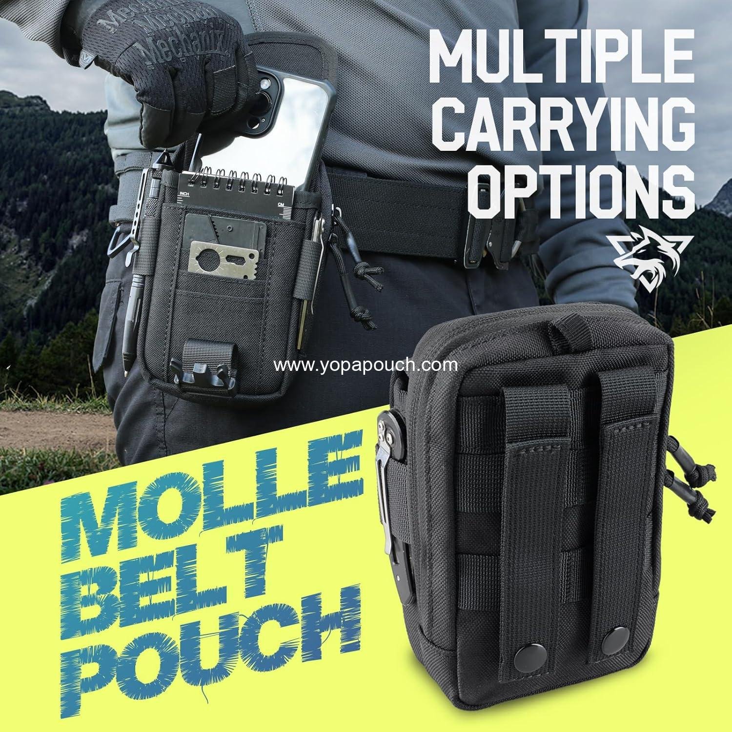 Wholesale Tactical Compass Phone Pouch Large Molle Smartphone Holster Double Capacity Utility EDC Pouch with Compass Buckle and Carabiner Supplier Wholesale Tactical Compass Phone Pouch Large Molle Smartphone Holster Double Capacity Utility EDC Pouch with Compass Buckle and Carabiner Supplier