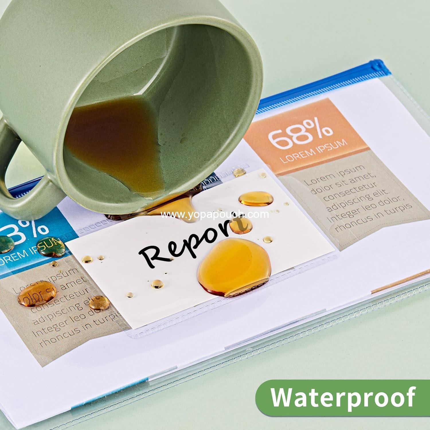 Wholesale 10 Pcs Poly Zip Envelopes A6 Size (9 x 4.7 in) Plastic Zipper Pouches with Label Pocket, 10 Colors, Reusable Clear Pencil Bags for School and Office Supplies - Supplier