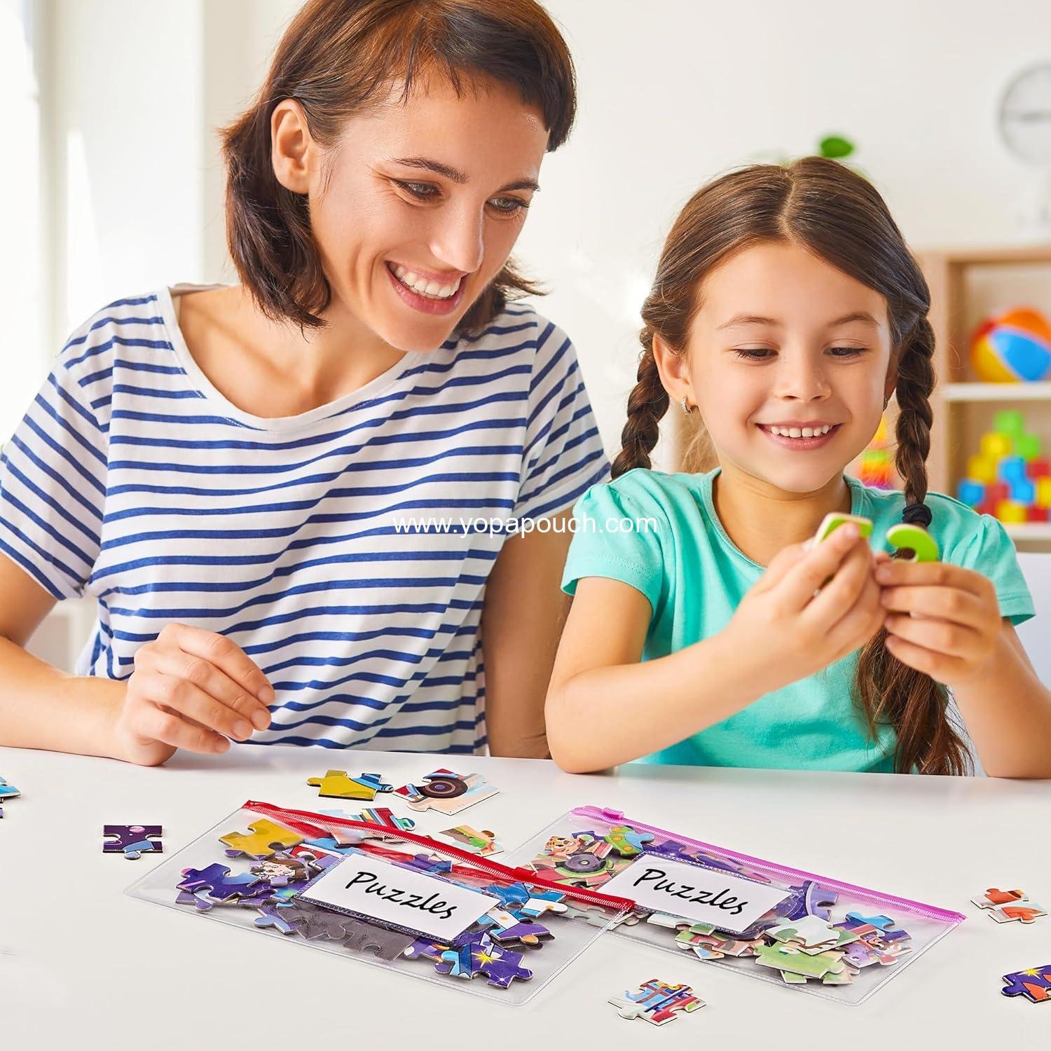 Wholesale 10 Pcs Poly Zip Envelopes A6 Size (9 x 4.7 in) Plastic Zipper Pouches with Label Pocket, 10 Colors, Reusable Clear Pencil Bags for School and Office Supplies - Supplier